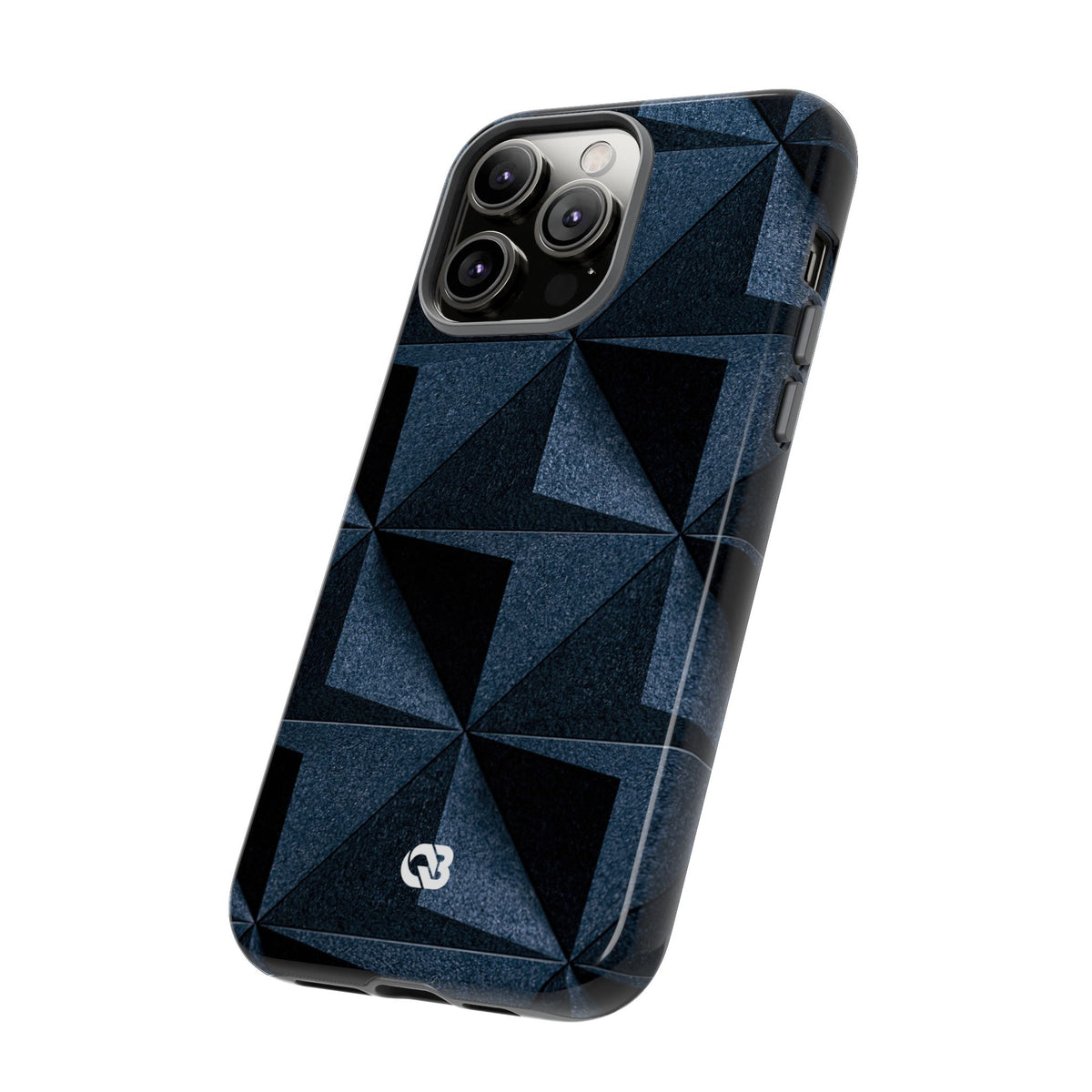 Blue Tough Phone Case for iPhone - Indigo Basalt Facets