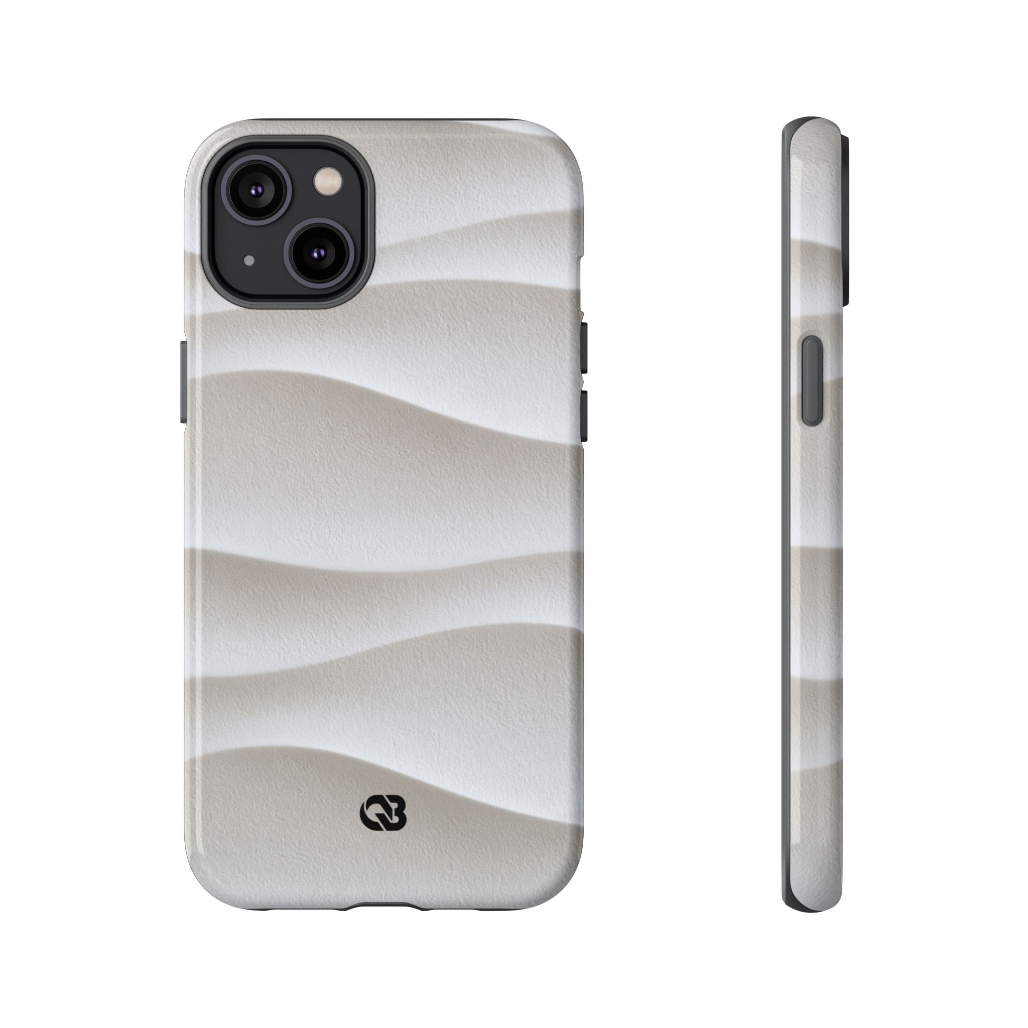 White Tough Phone Case for iPhone - Arctic Flow Ridges