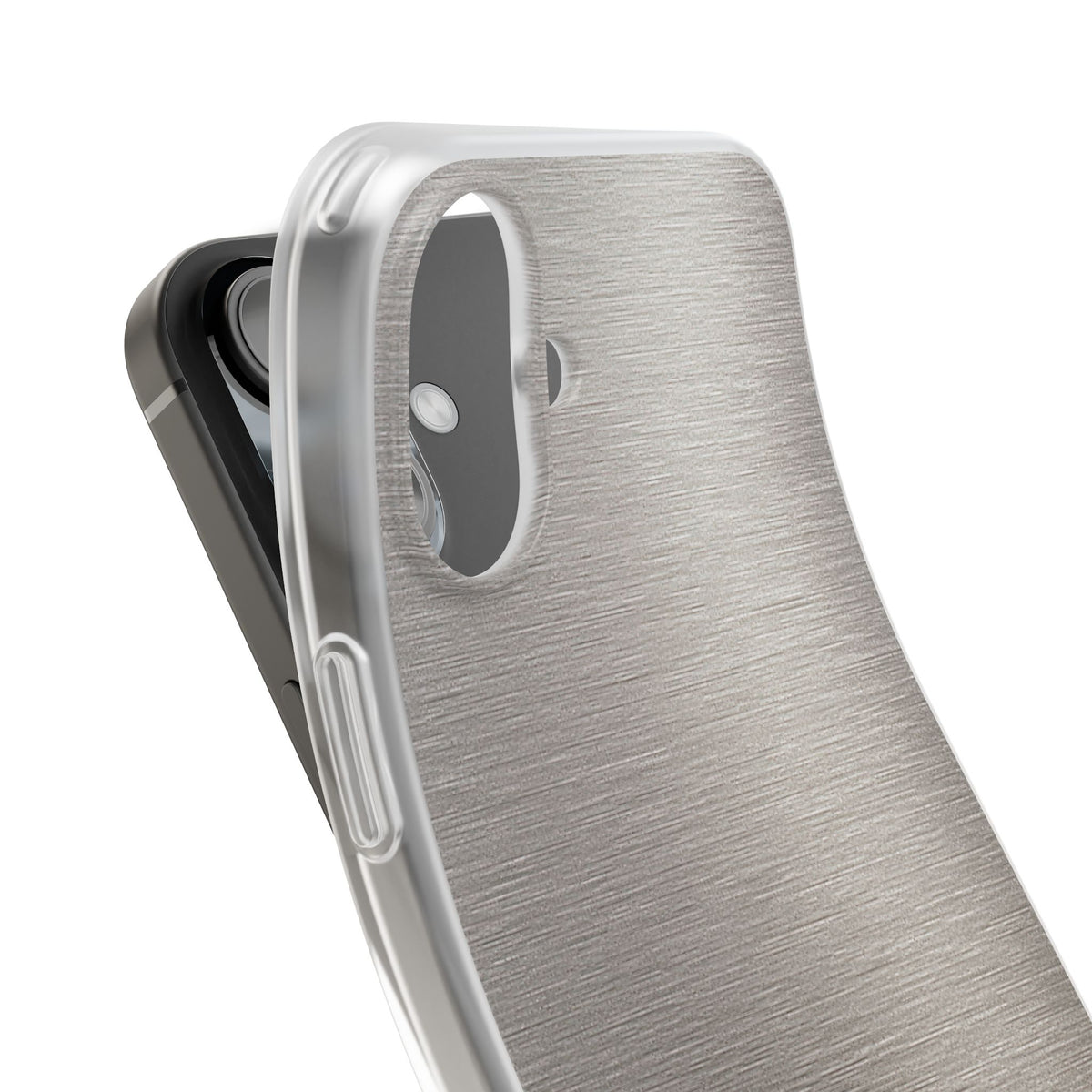 Grey Lite Phone Case for iPhone - Brushed Nickel Linen