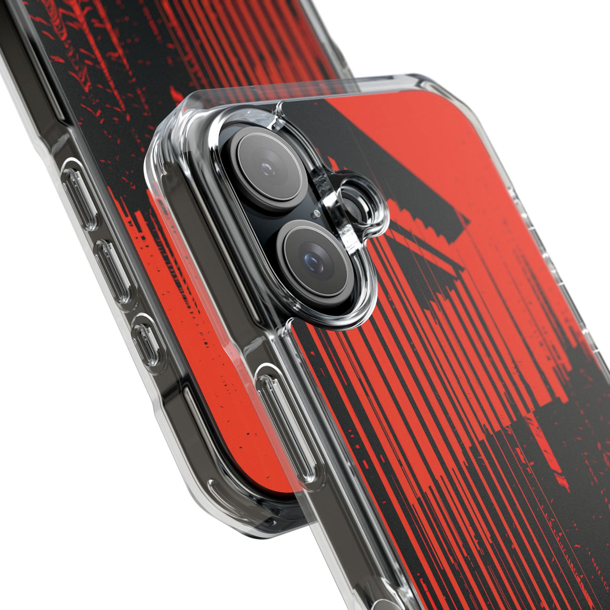 Red Impact MagSafe Phone Case for iPhone - Crimson Brutalist Distortion