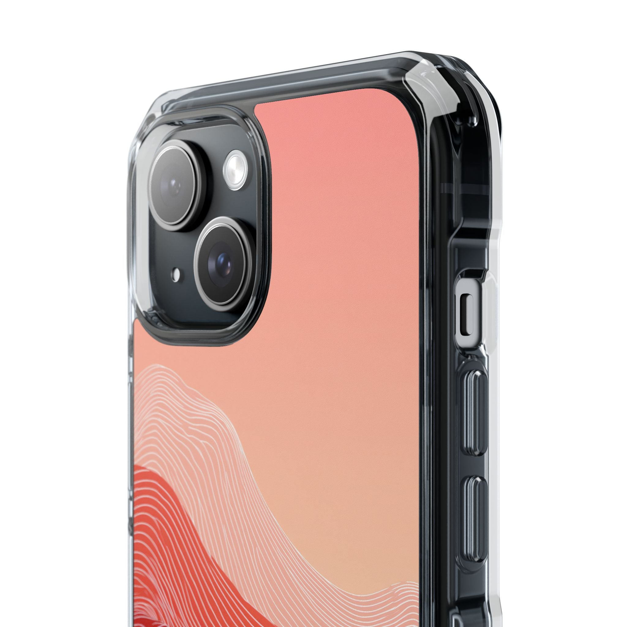 Red Impact MagSafe Phone Case for iPhone - Crimson Ridge Contour