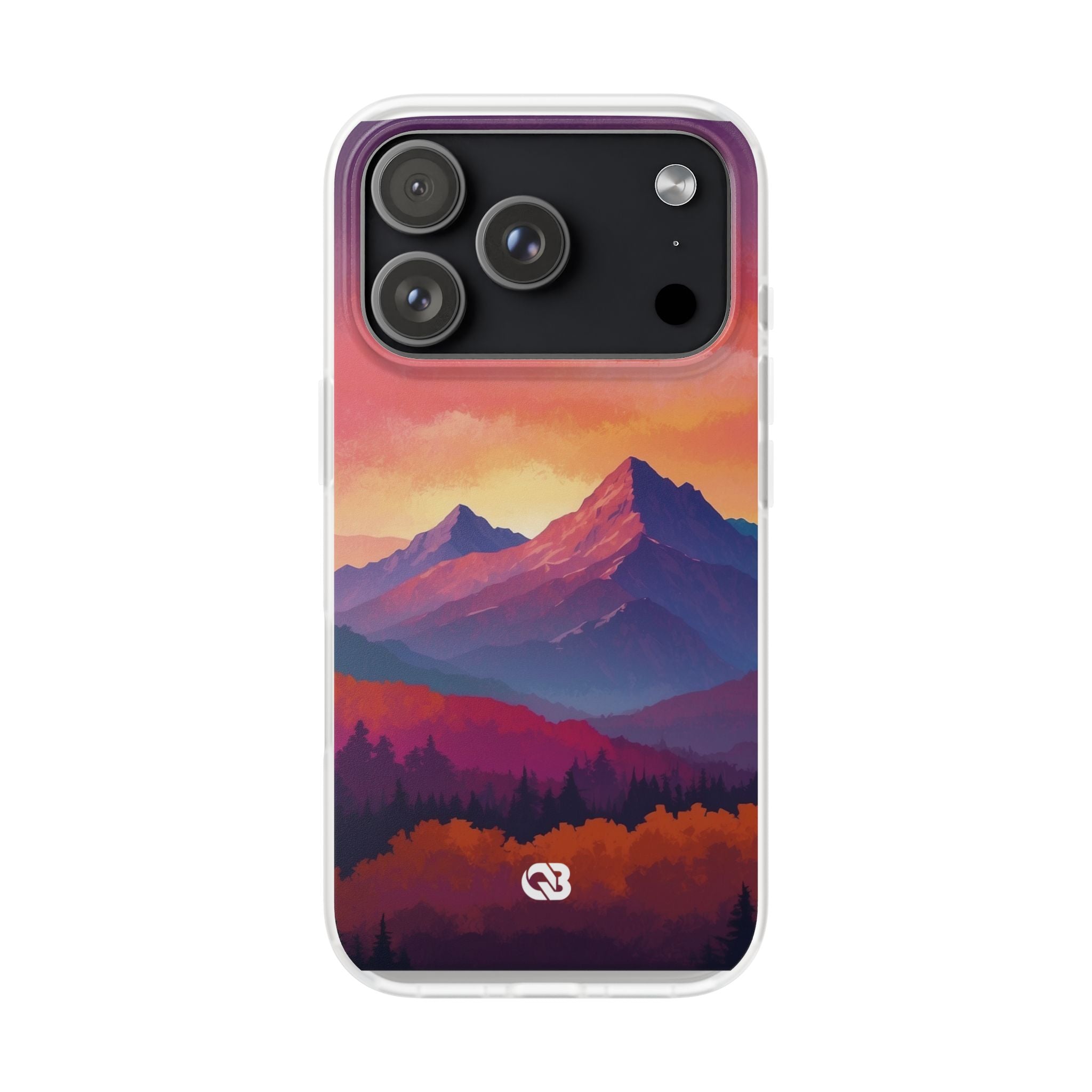 Crimson Mountain Dusk · Soft Custodia per iPhone