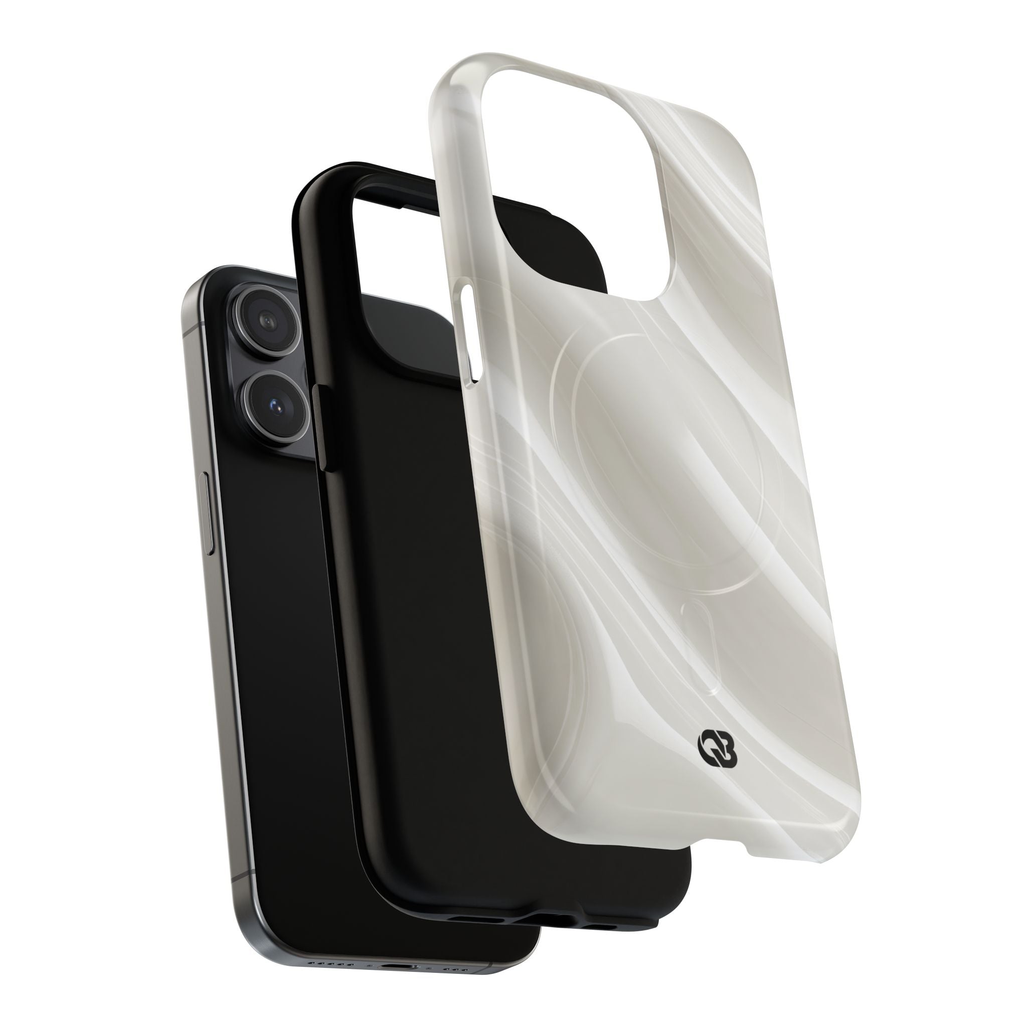 White Tough 2.0 Magsafe Phone Case for iPhone - Polished Ivory Wave