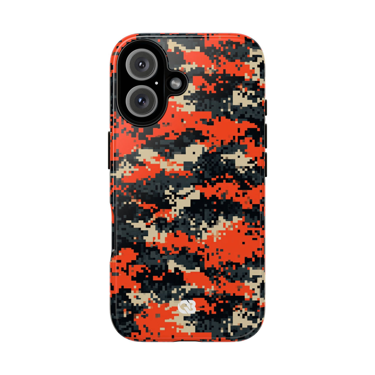 Signal Pixel Camo · Tough Phone Case for iPhone · Orange