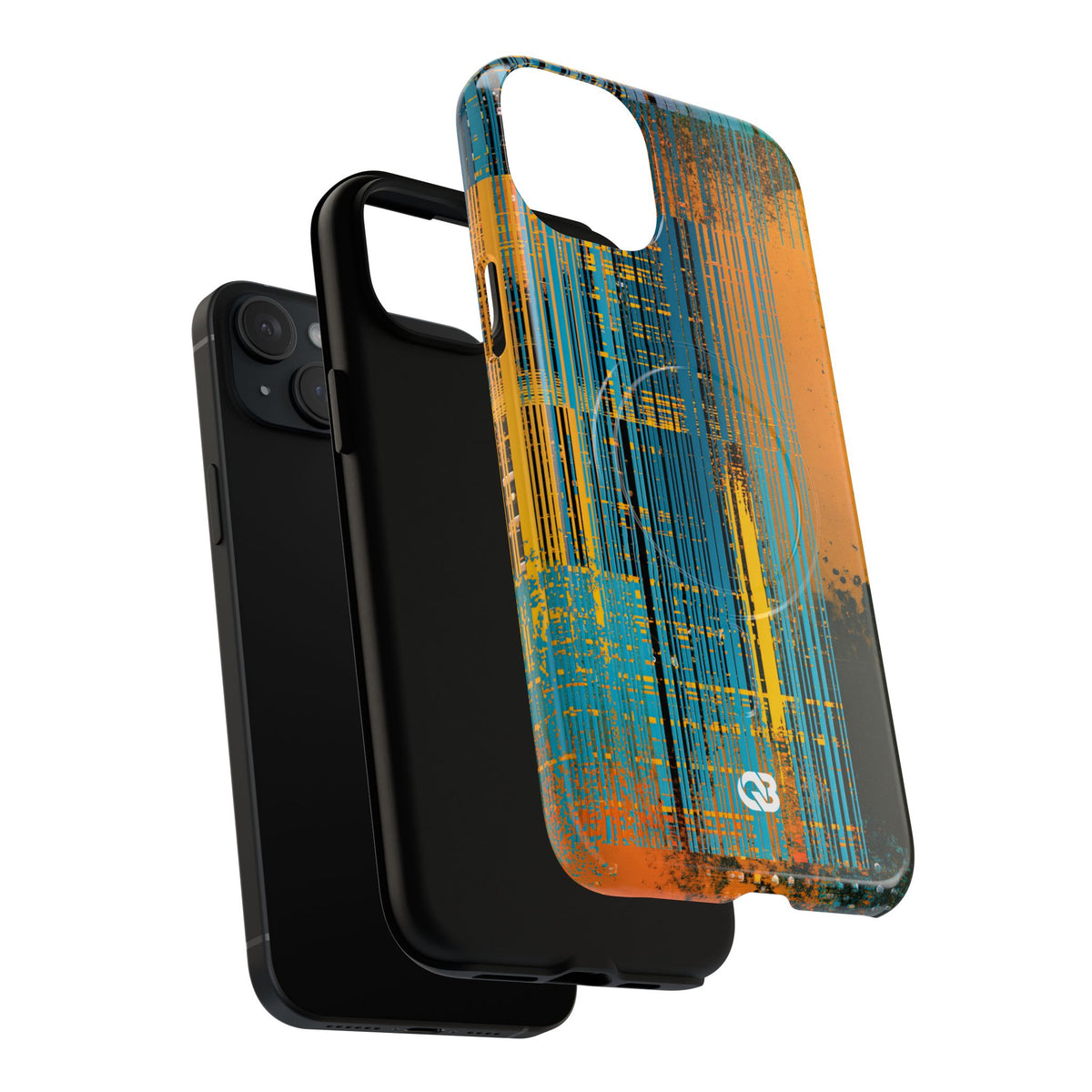 Cyber Glitch Stream · Tough 2.0 Magnetic Phone Case for iPhone · Teal