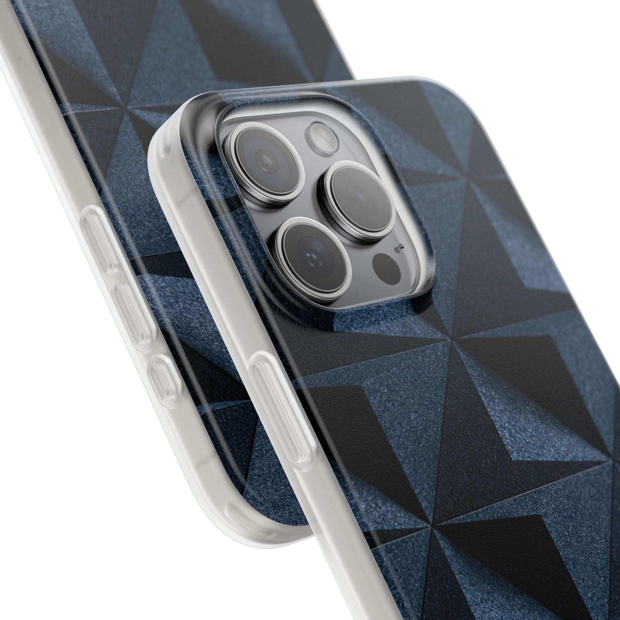 Blue Lite Phone Case for iPhone - Indigo Basalt Facets