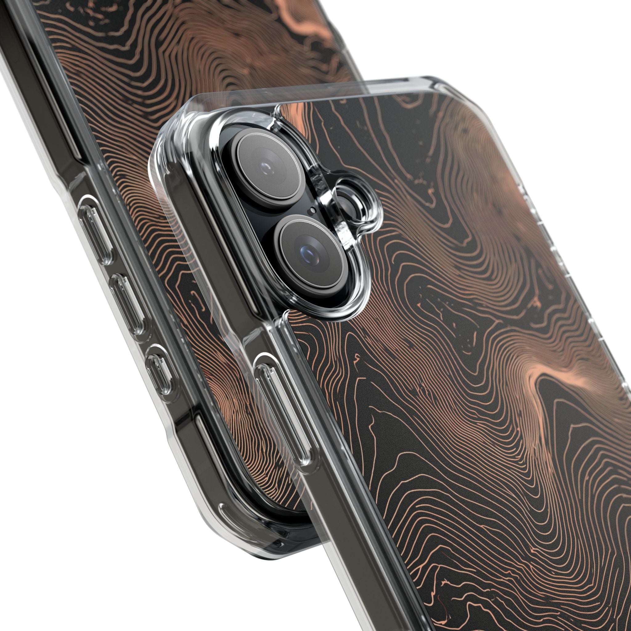 Orange Impact MagSafe Phone Case for iPhone - Salmon Ridge Topo