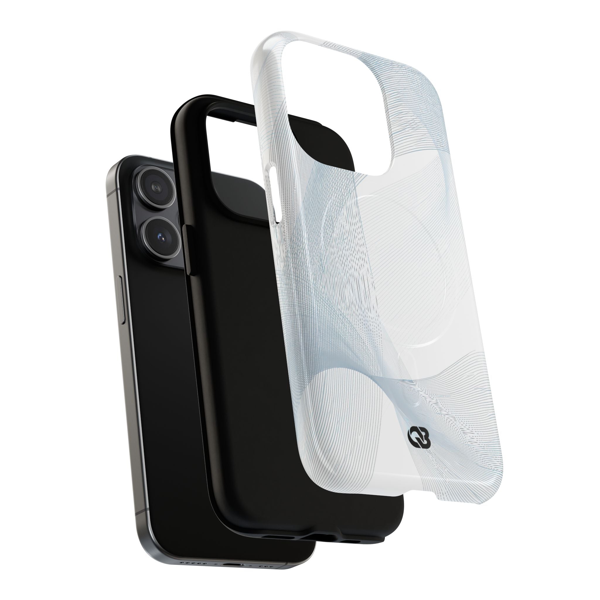 White Tough 2.0 Magsafe Phone Case for iPhone - Arctic Line Current