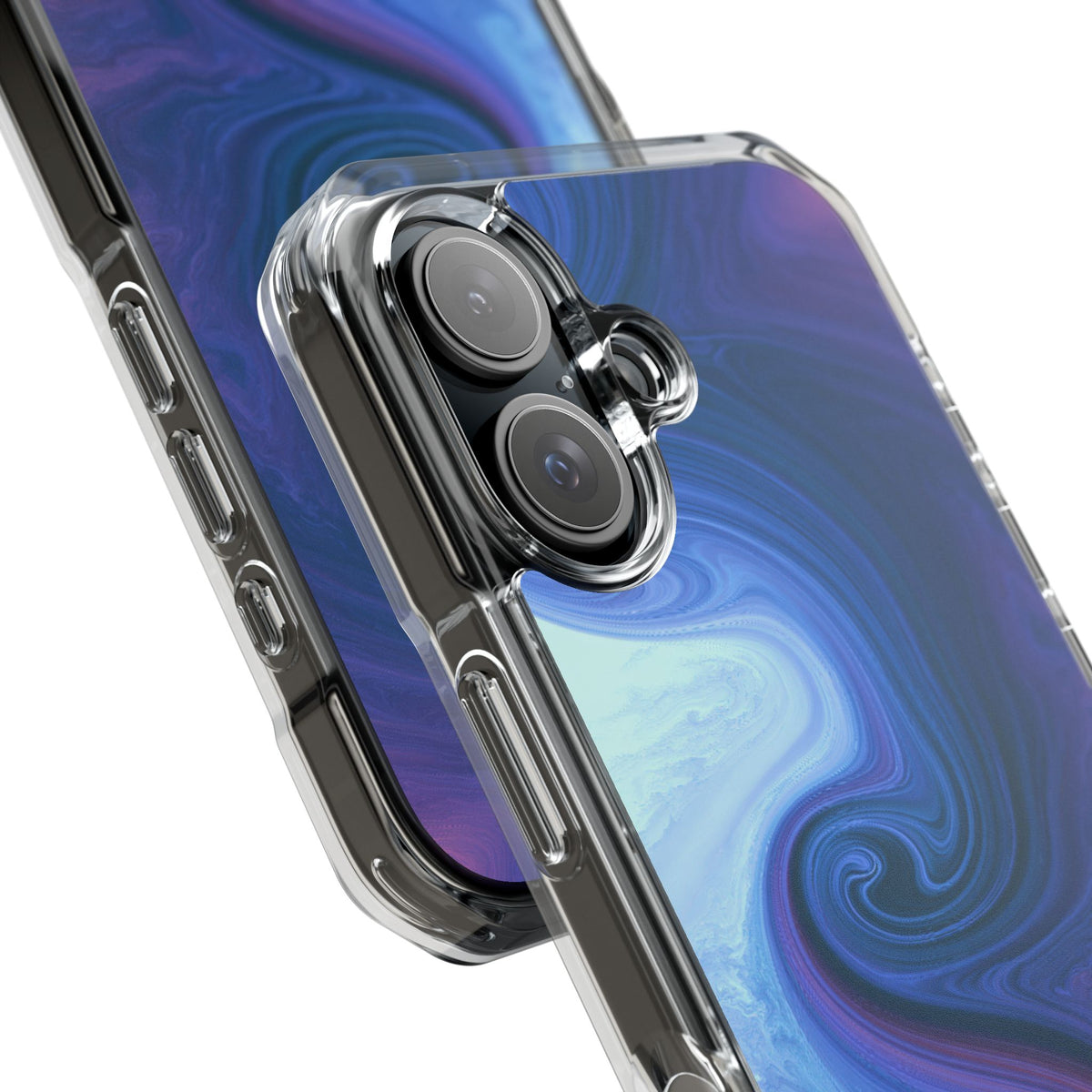 Azure Fluid Swirl · Clear Impact Magnetic Phone Case for iPhone · Blue