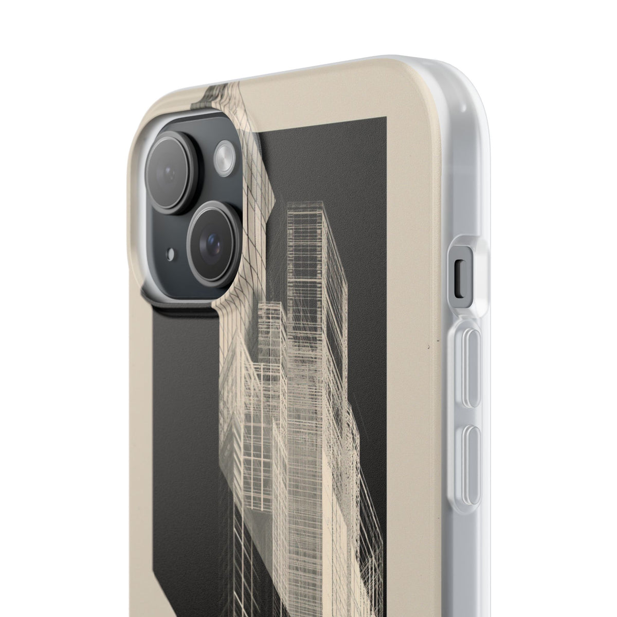 Beige Lite Phone Case for iPhone - Monolith Urban Grid