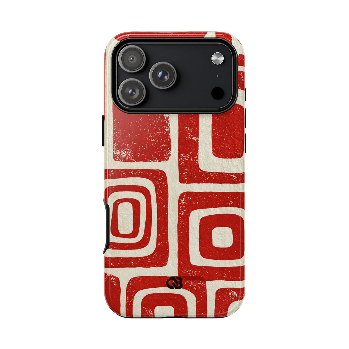 Vermilion Block Motif · Tough Phone Case for iPhone · Red