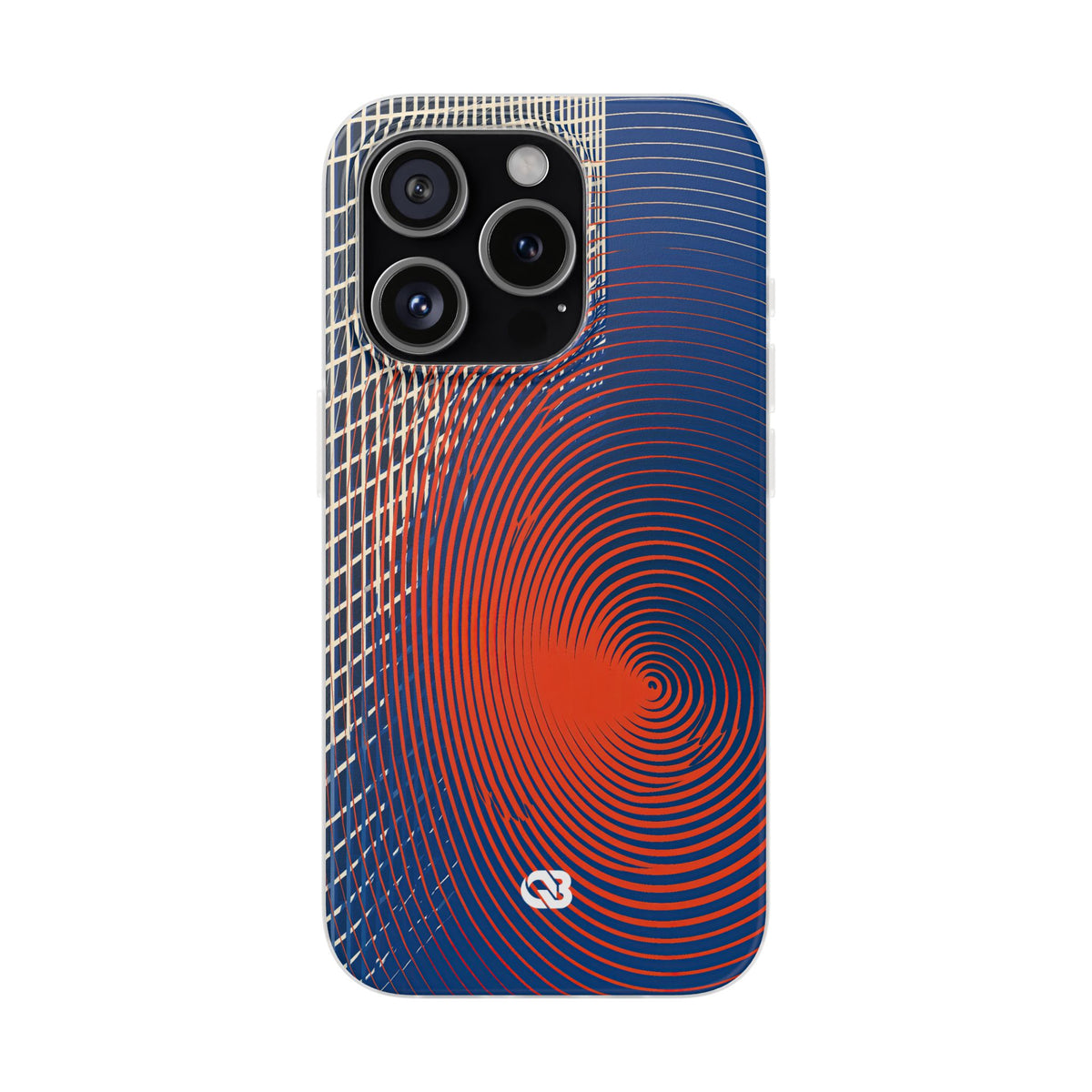 Blue Lite Phone Case for iPhone - Orange Orbit Grid