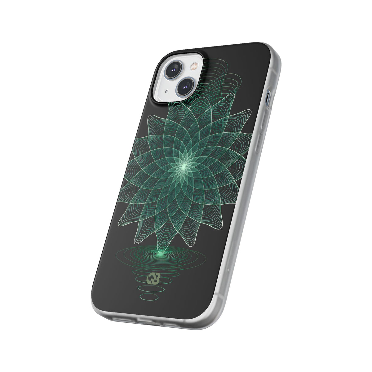 Green Lite Phone Case for iPhone - Cyan Signal Bloom