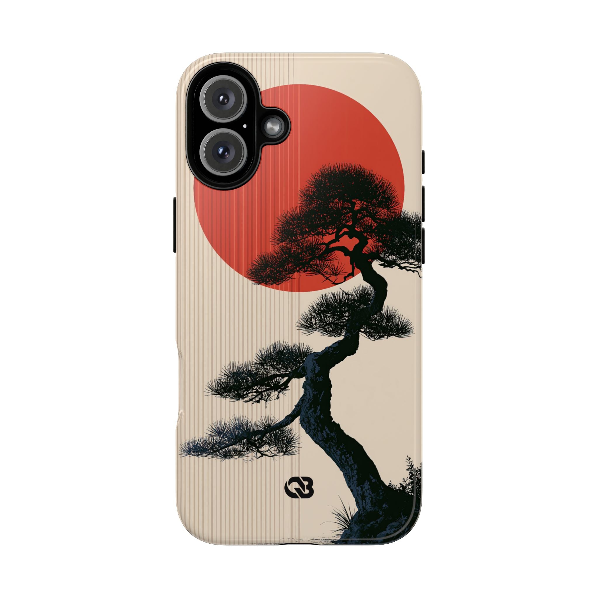 Beige Tough Phone Case for iPhone - Kyoto Crimson Pine