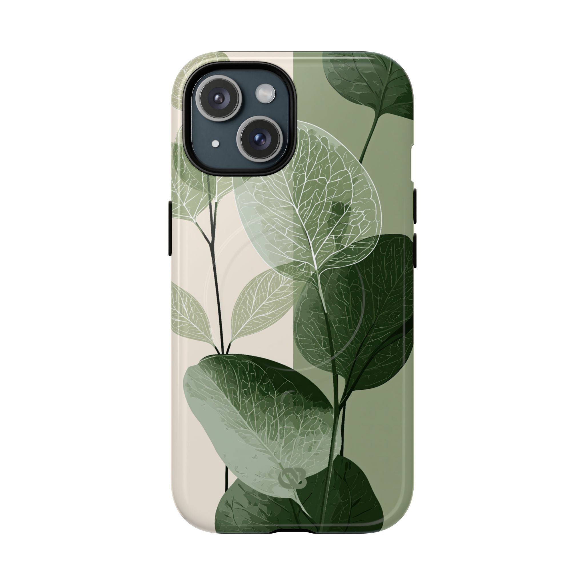 Green Tough 2.0 Magsafe Phone Case for iPhone - Sage Leaf Skeletals