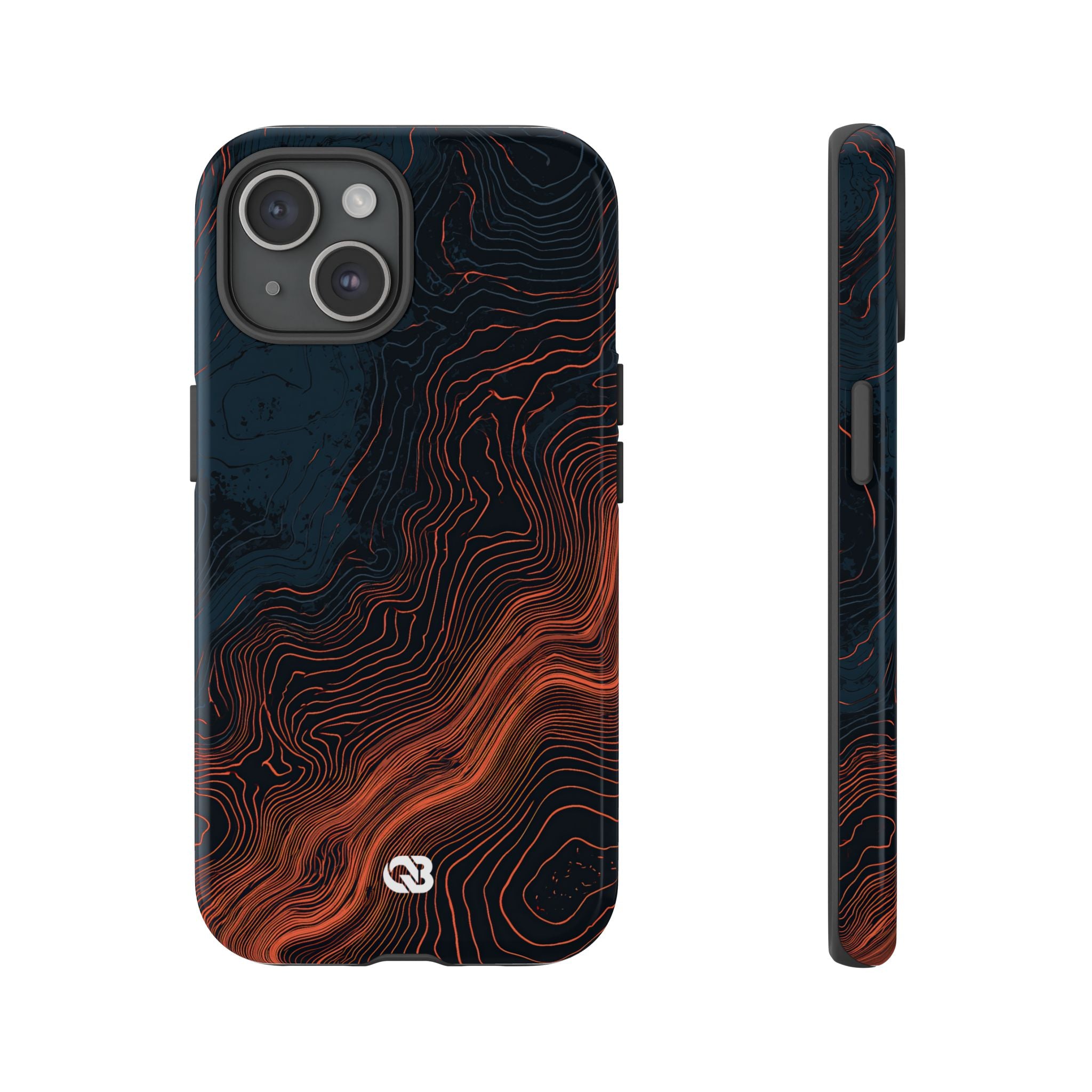 Black Tough Phone Case for iPhone - Volcanic Basalt Map