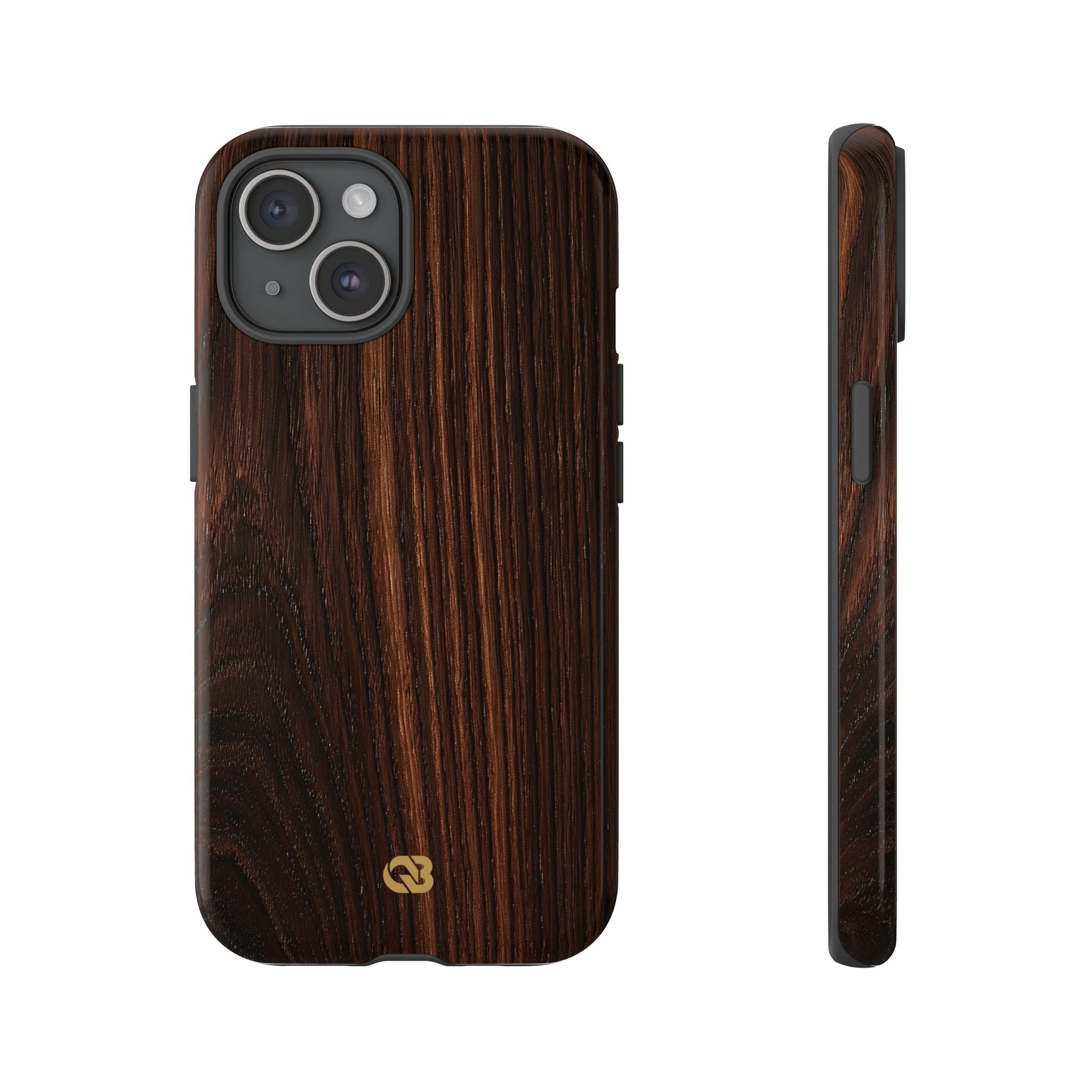 Brown Tough Phone Case for iPhone - Burnished Mahogany Grain
