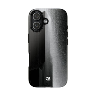 Black Tough Phone Case for iPhone - Brutalist Pixel Monolith