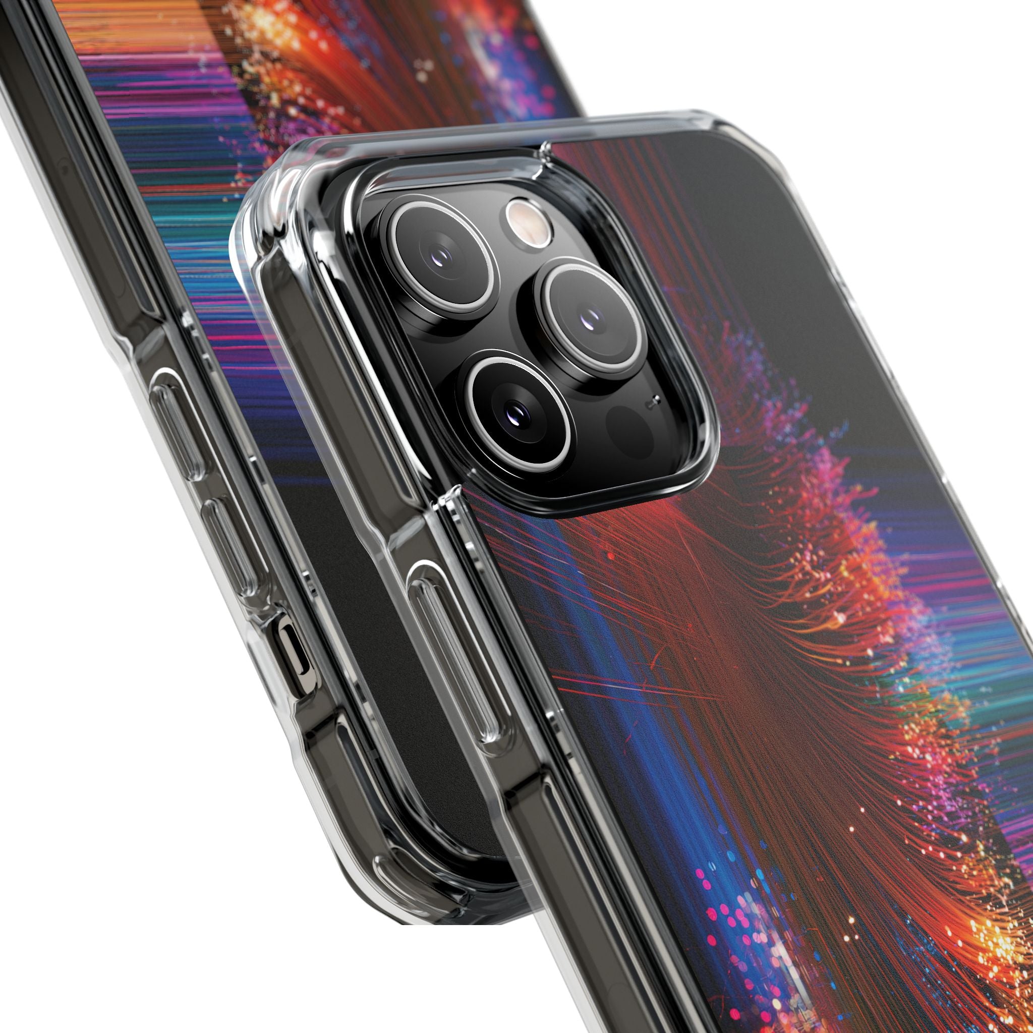 Black Impact MagSafe Phone Case for iPhone - Cyber Optic Streak