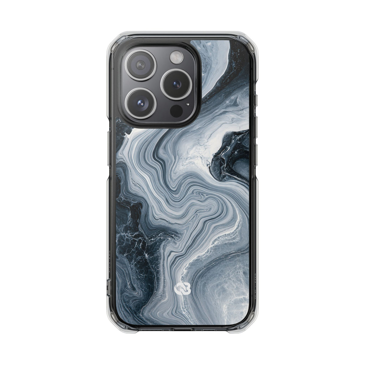 Suminagashi Ink Flow · Clear Impact Magnetic Phone Case for iPhone · Grey