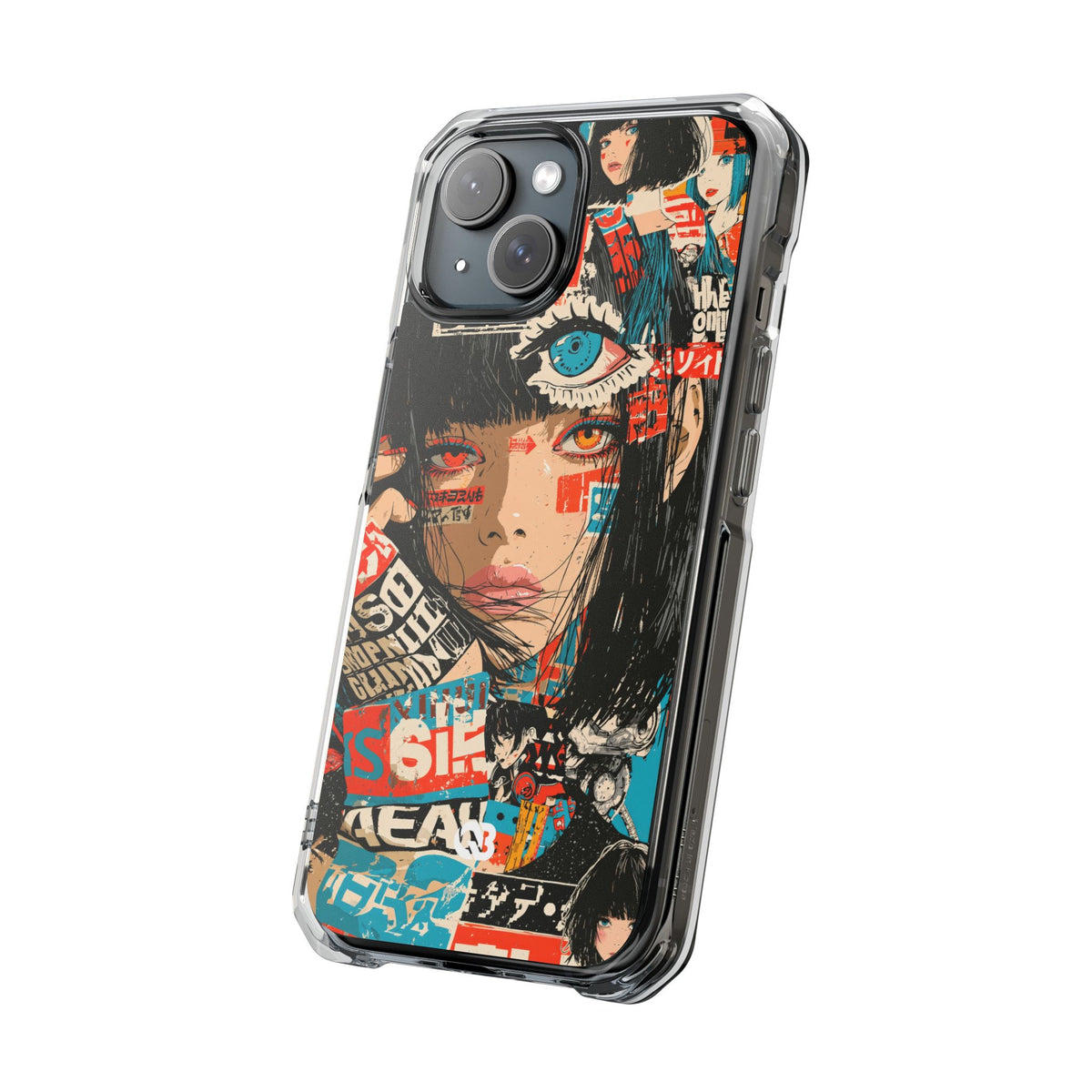 Shibuya Street Collage · Clear Impact Magnetic Phone Case for iPhone · Red