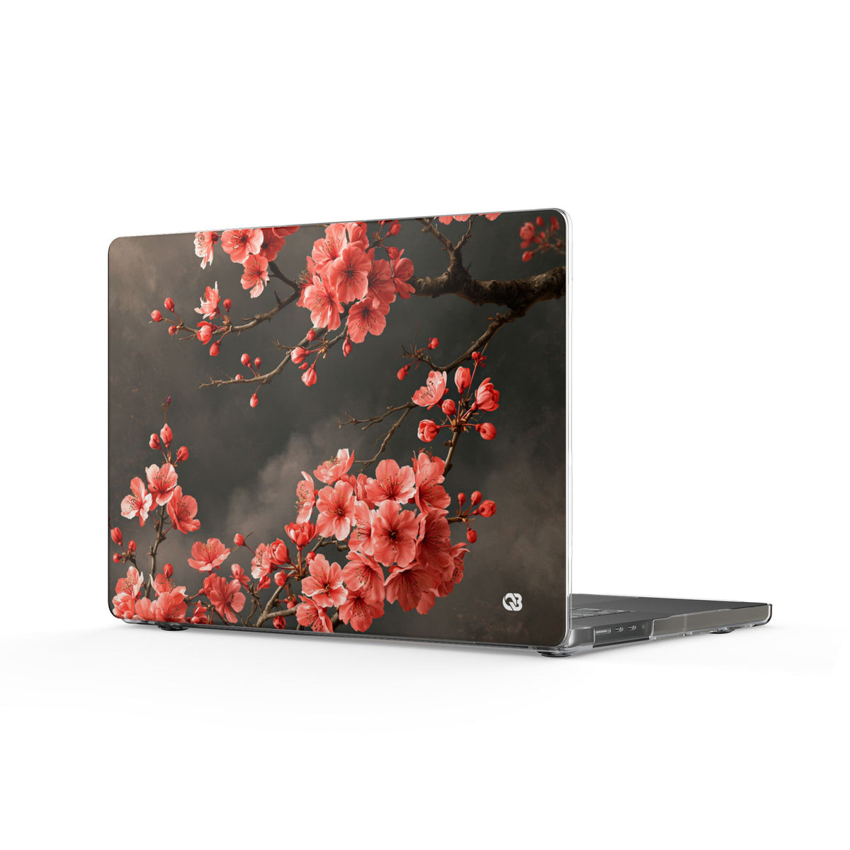 Dark Sakura Nocturne · Clear Hard Case for MacBook · Black