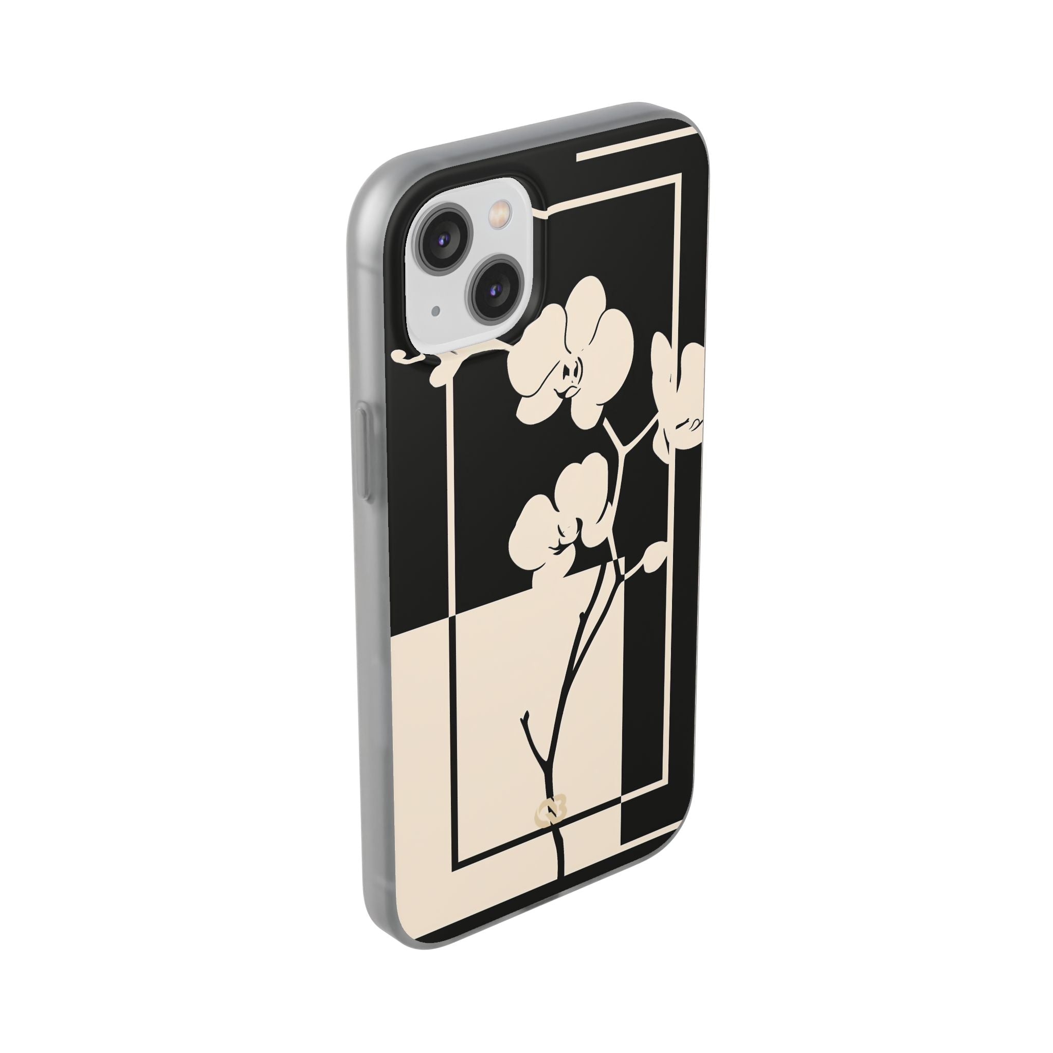Beige Lite Phone Case for iPhone - Nocturnal Orchid Frame