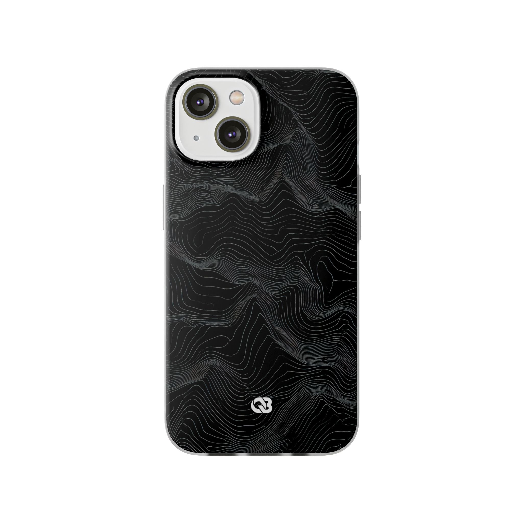 Black Lite Phone Case for iPhone - Obsidian Topo Wireframe