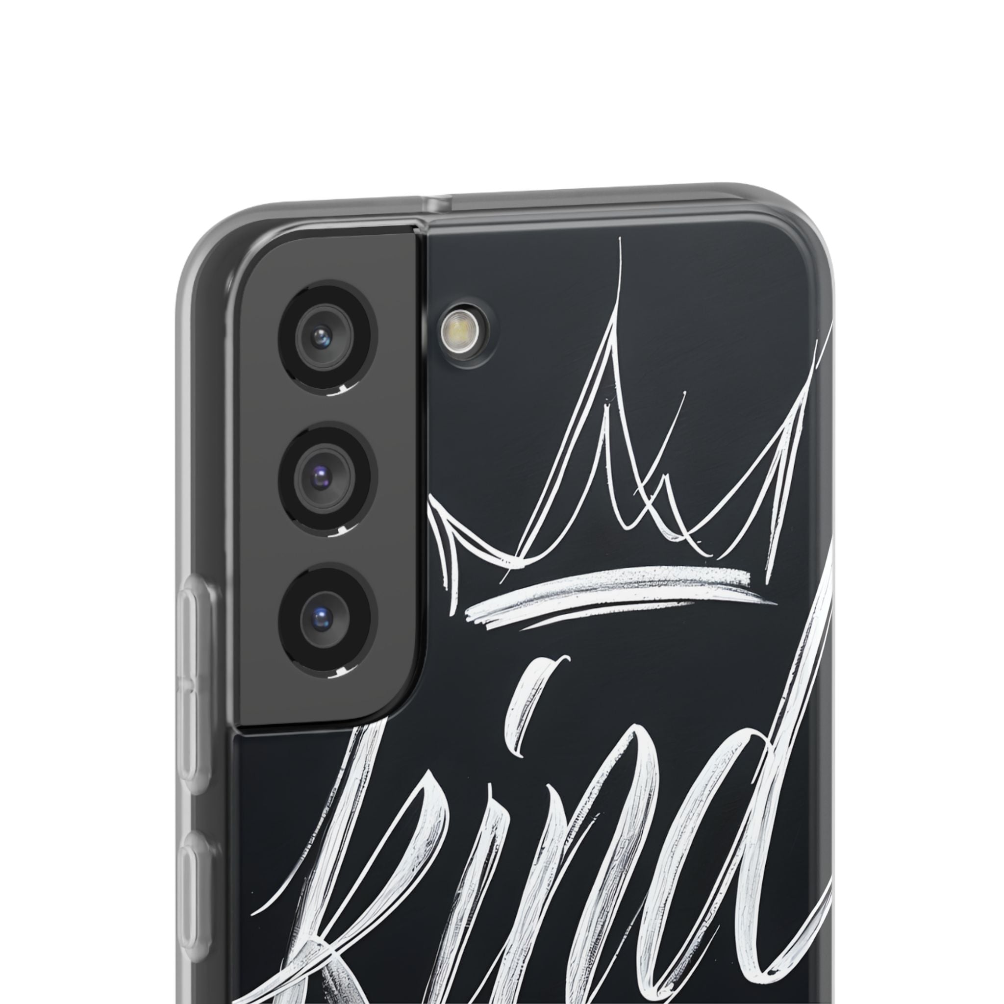 Noir Crown Script · Soft Custodia per Samsung