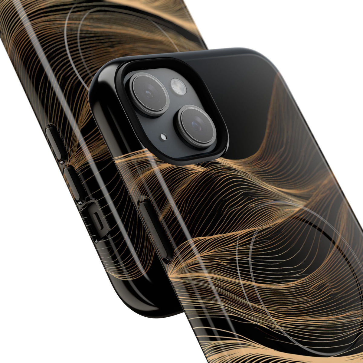 Black Tough 2.0 Magsafe Phone Case for iPhone - Copper Topo Ridge