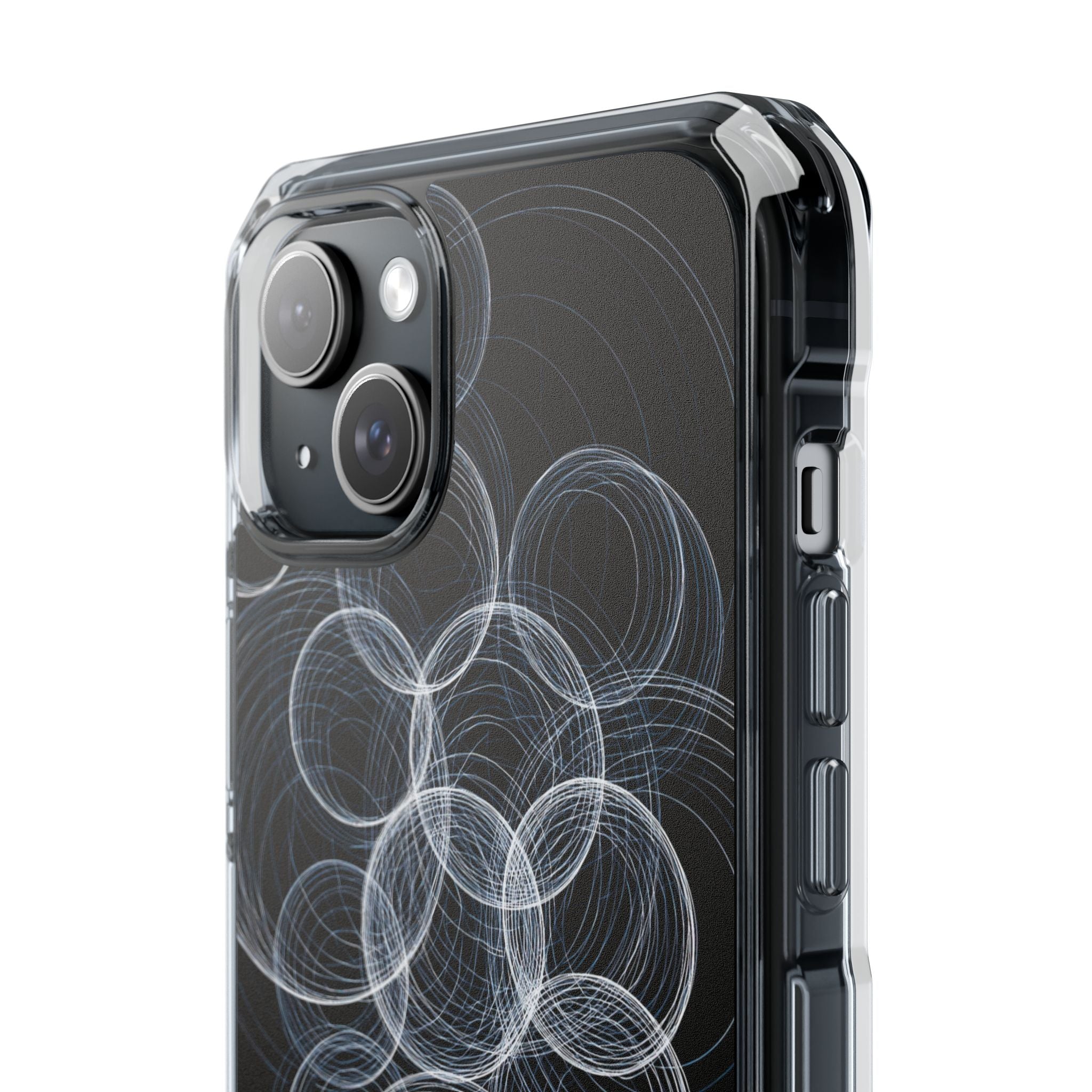 Black Impact MagSafe Phone Case for iPhone - Frosted Ring Matrix