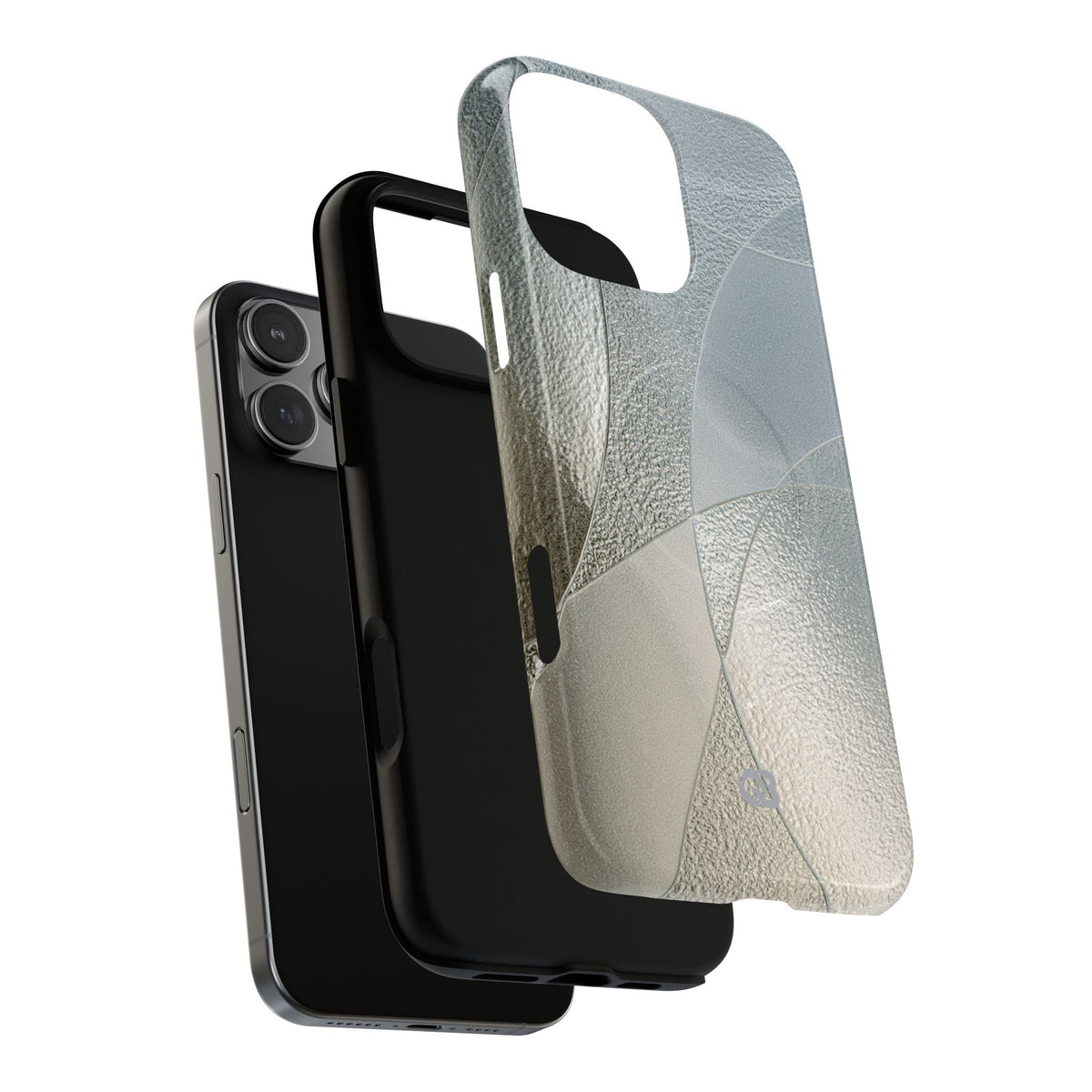 Silver Tough 2.0 Magsafe Phone Case for iPhone - Frosted Silver Mosaic