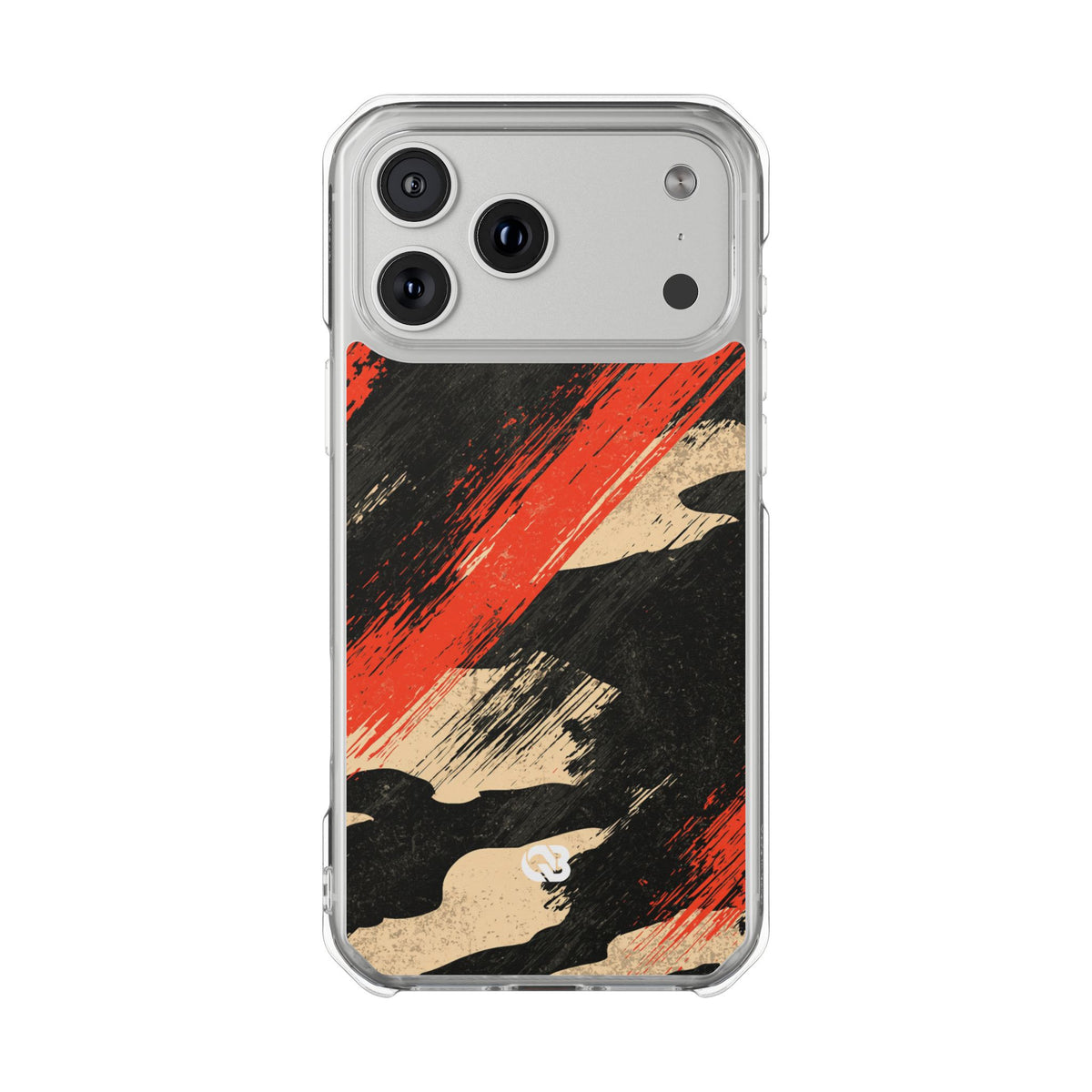 Urban Slash Camo · Clear Impact Magnetic Phone Case for iPhone · Black
