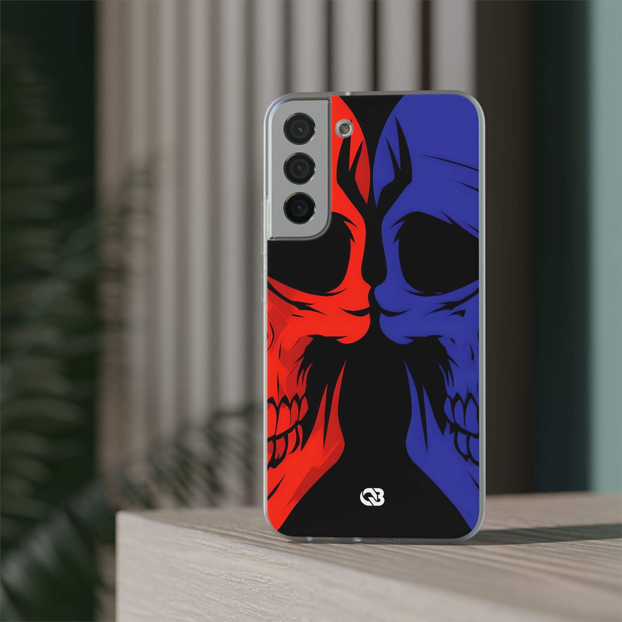 Crimson Cobalt Skulls · Soft Phone Case for Samsung