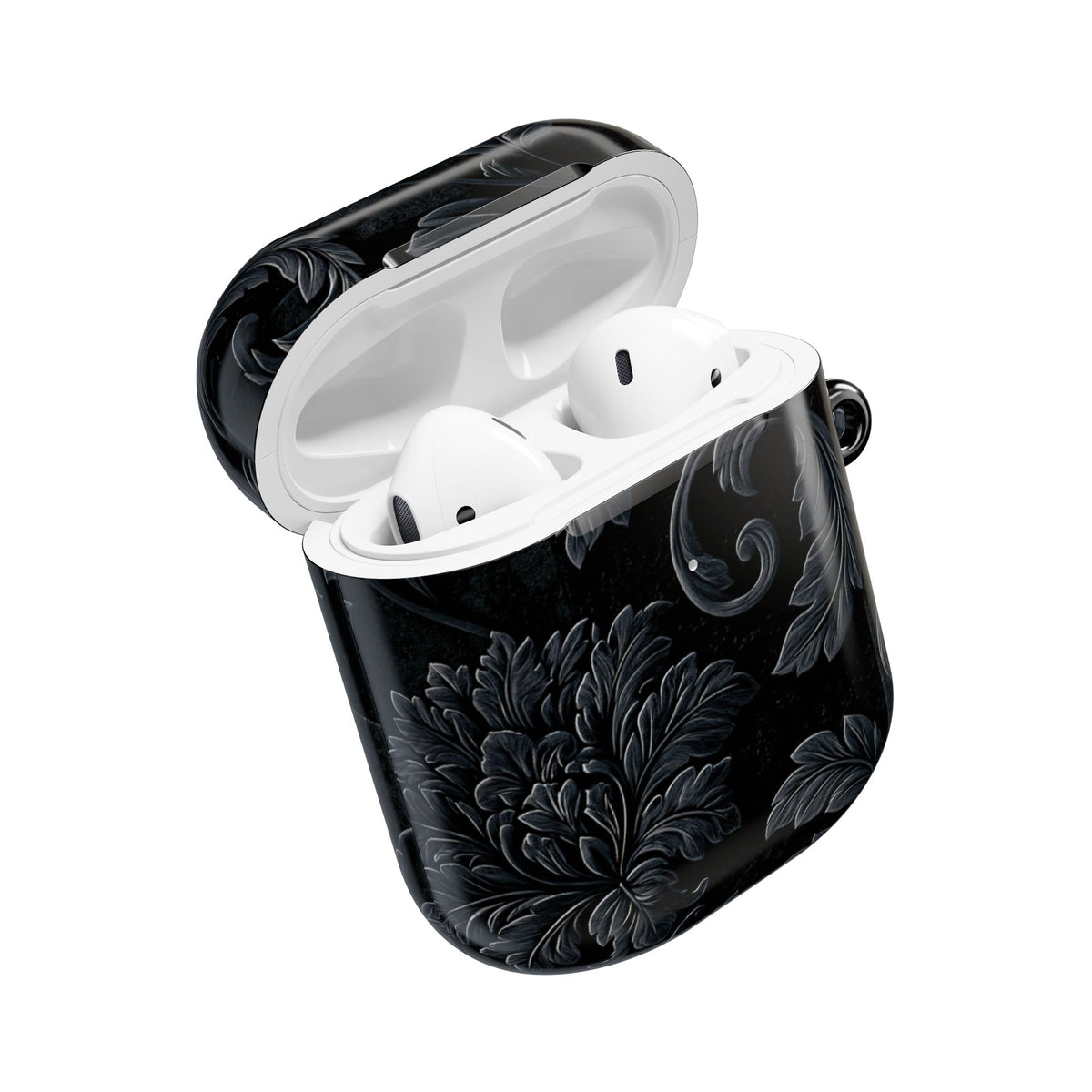 Obsidian Damask · Hard Case for AirPods & AirPods Pro · Black