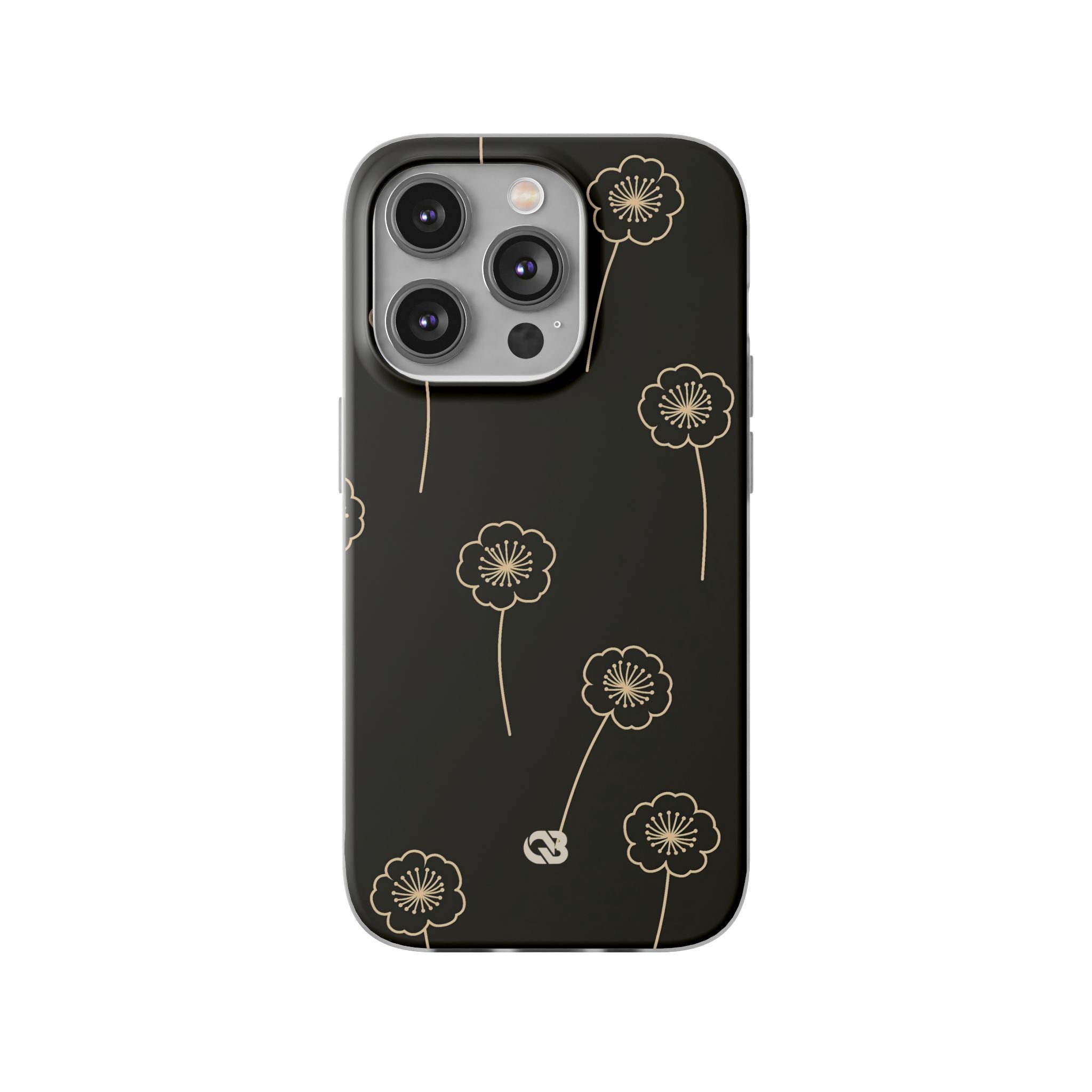 Black Lite Phone Case for iPhone - Obsidian Sand Petals