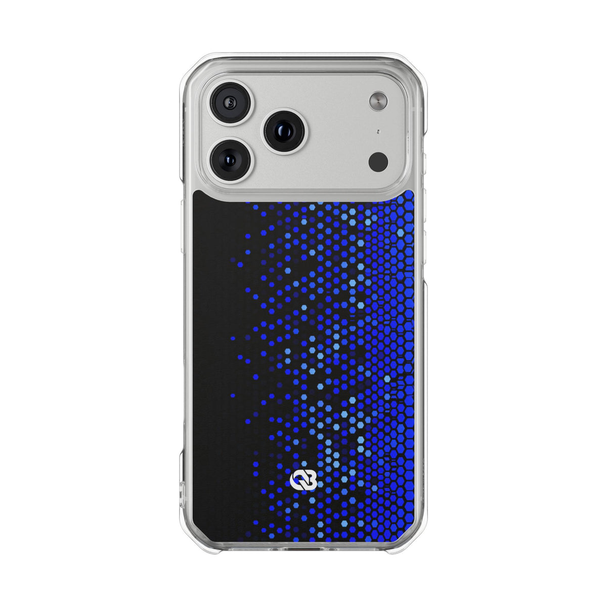 Cobalt Hex Dispersion · Clear Impact Magnetic Phone Case for iPhone · Blue