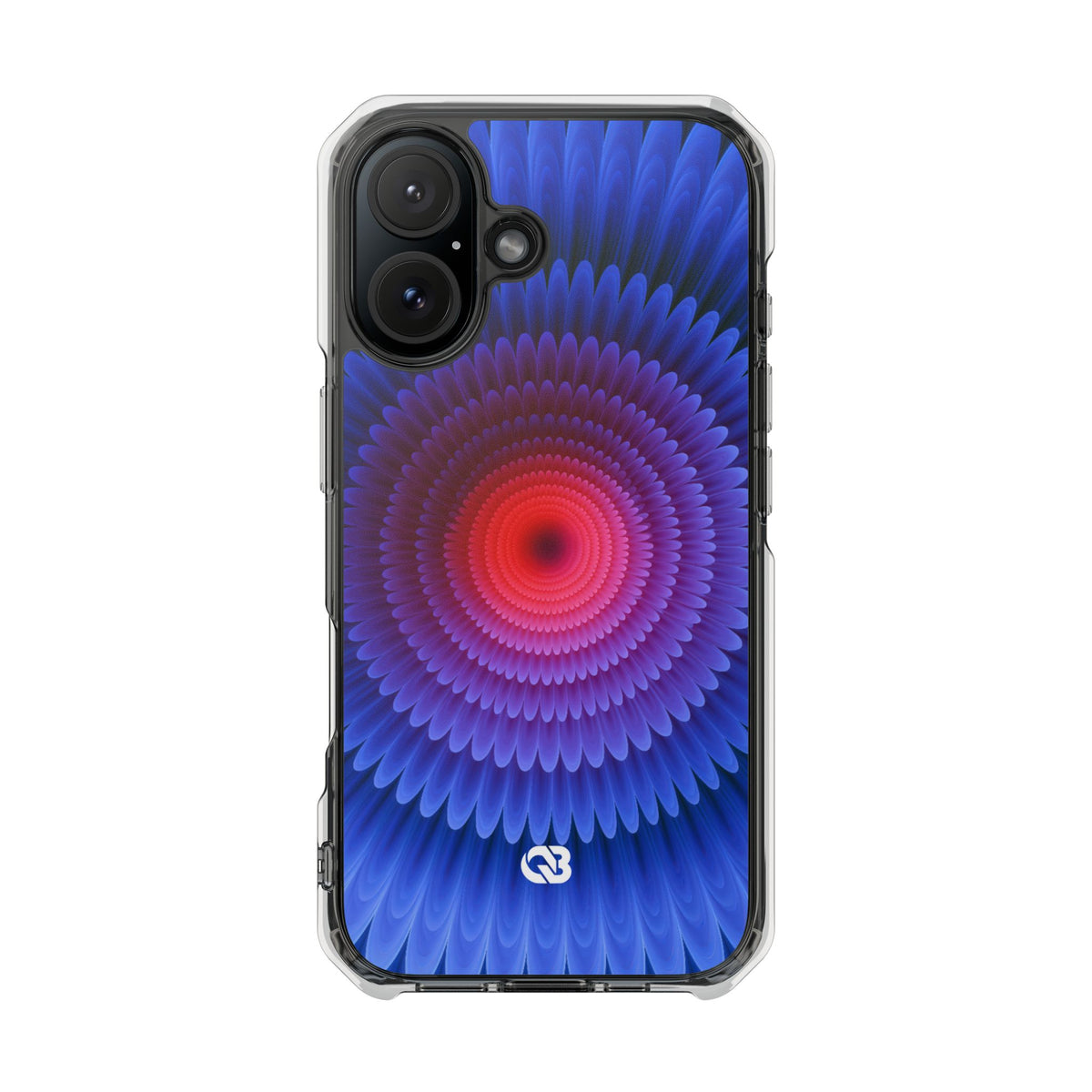 Radial Spectrum Bloom · Clear Impact Magnetic Phone Case for iPhone · Blue
