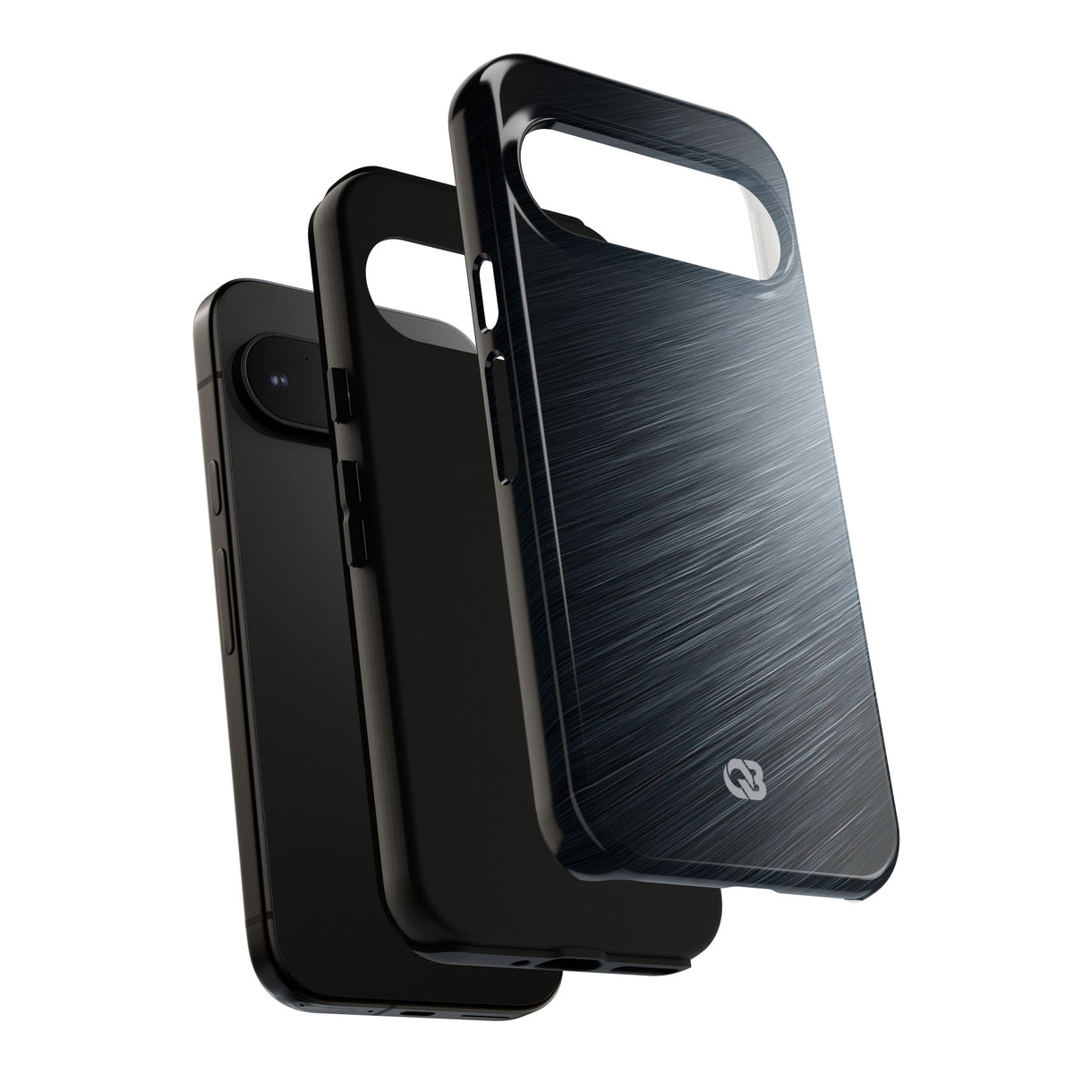 Grey Tough Phone Case for Google Pixel - Charcoal Brushed Steel