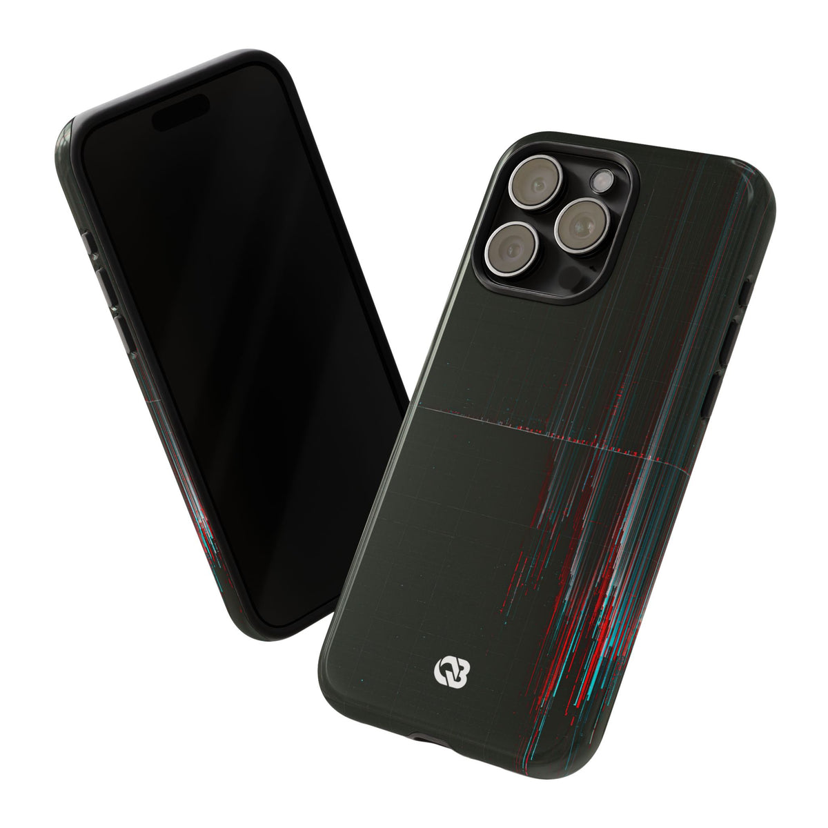 Black Tough Phone Case for iPhone - Corrupted Data Stream