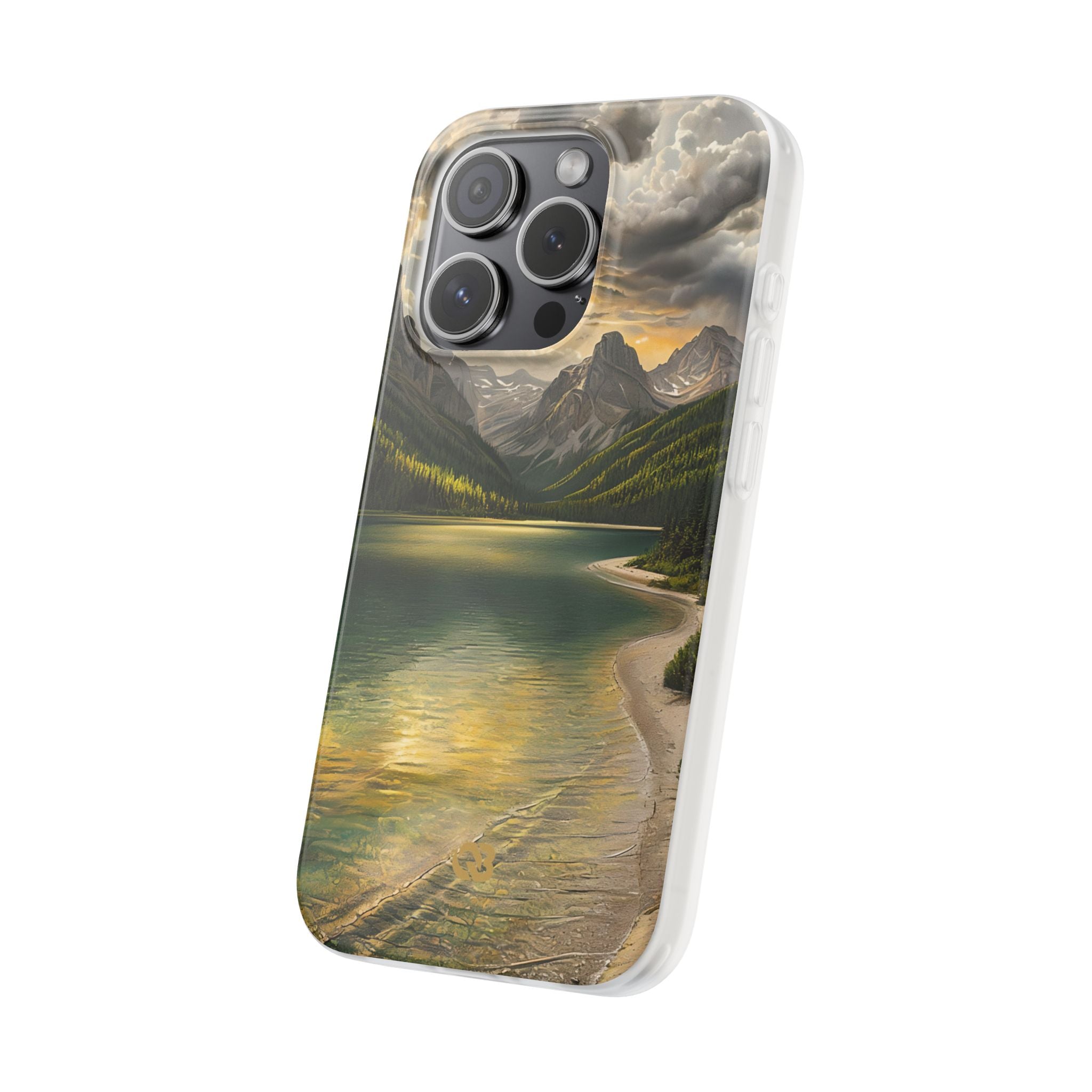 Gilded Mountain Lake · Soft Phone Case for iPhone