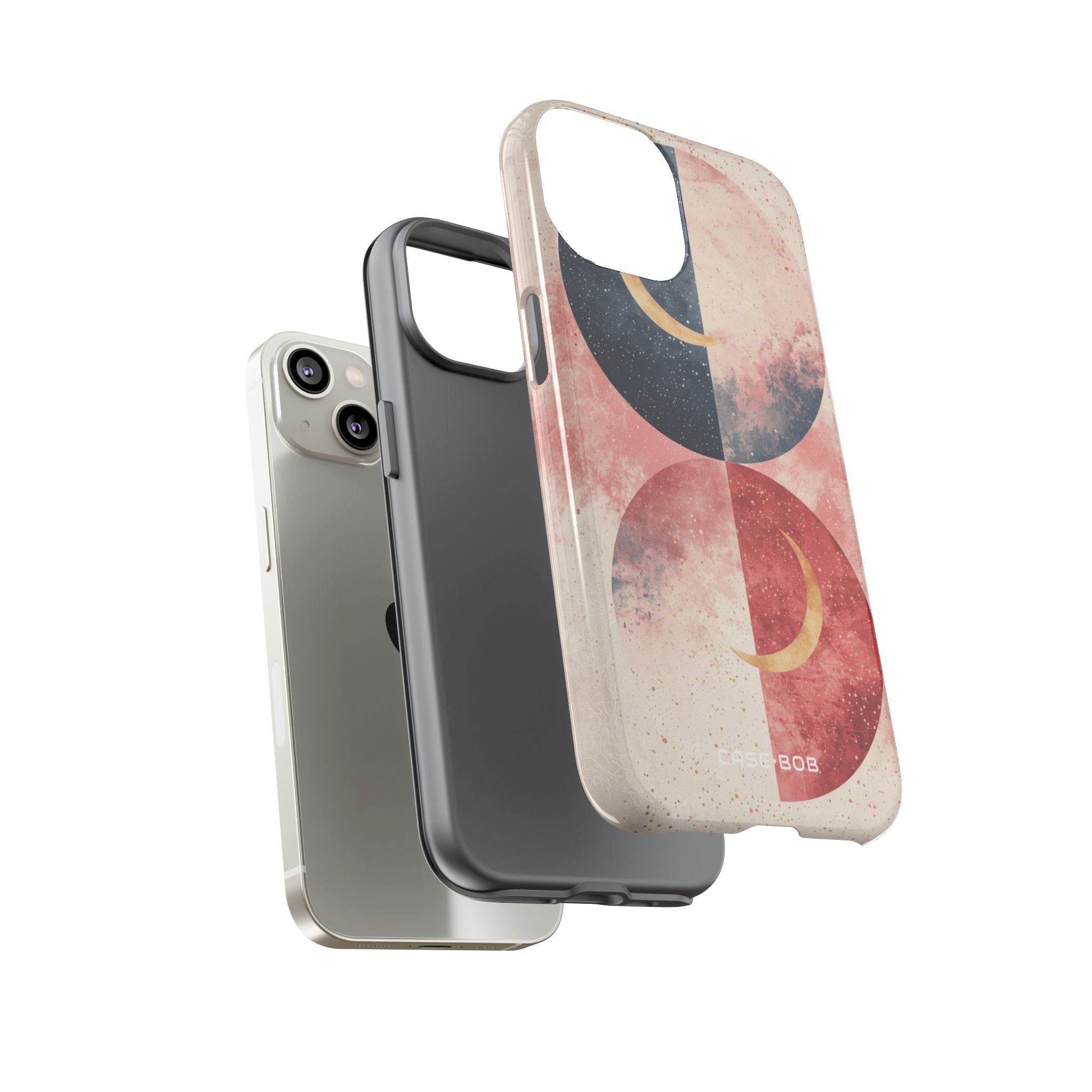 Golden Crescent Circles iPhone 14 Cover - Tough