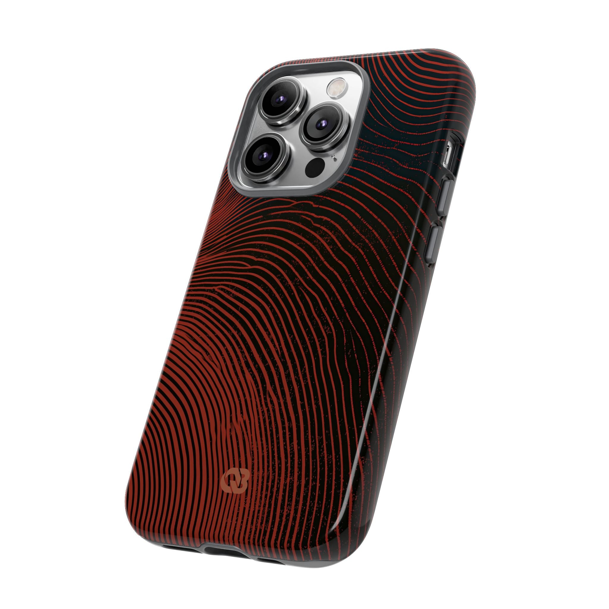 Red Tough Phone Case for iPhone - Terracotta Nerve Map
