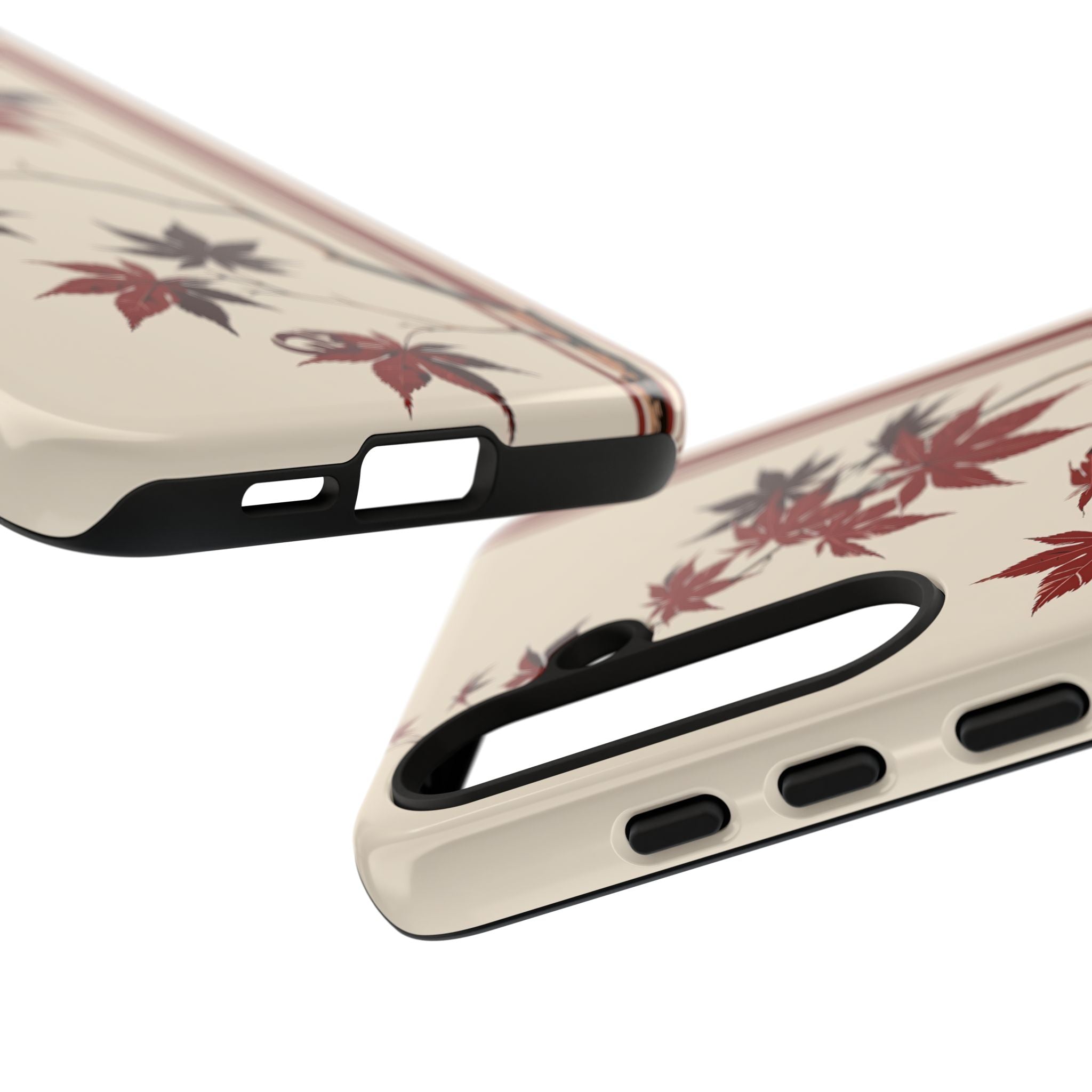 Red Tough Phone Case for Samsung - Crimson Momiji Stripe