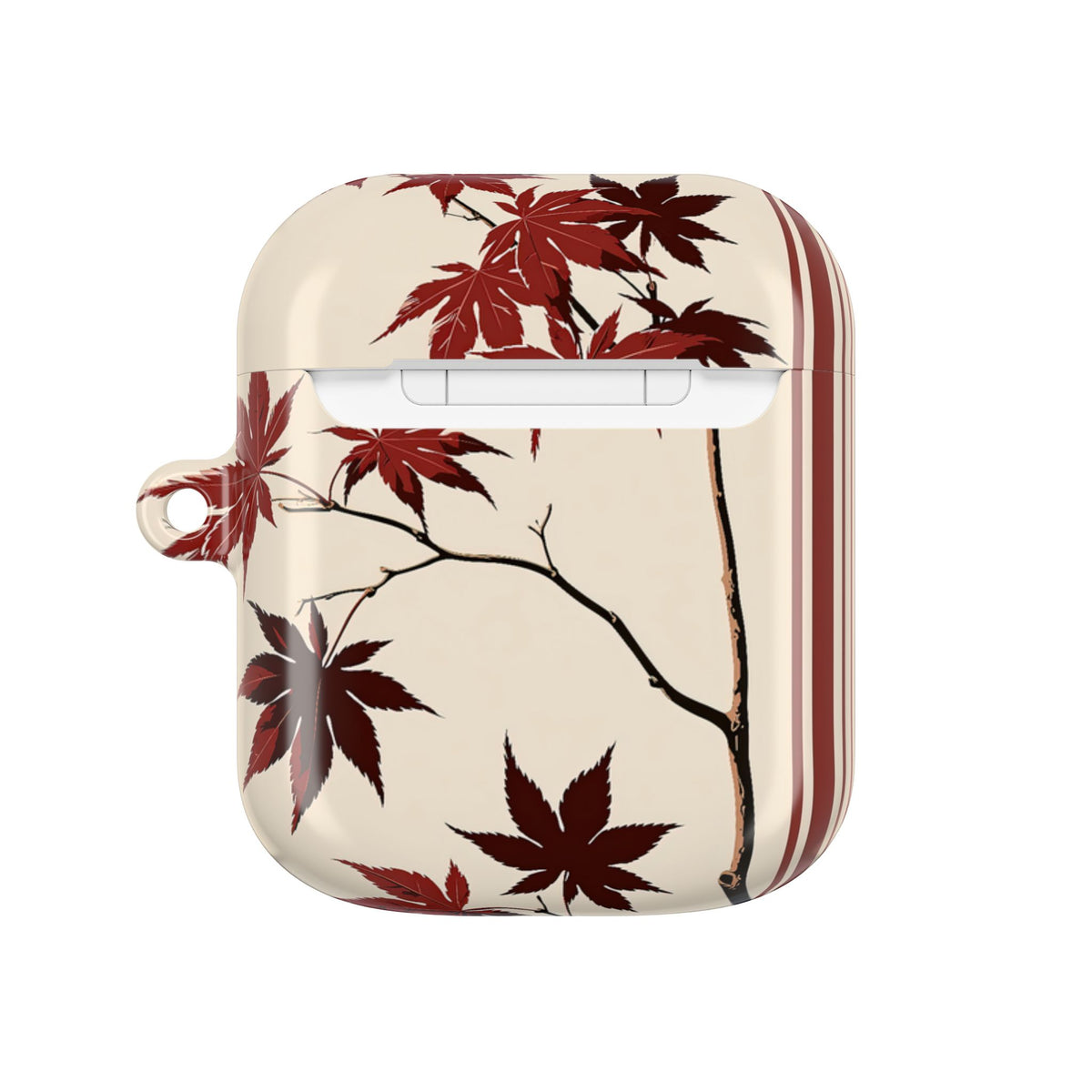 Crimson Maple Branch · Hard Case for AirPods & AirPods Pro · Beige