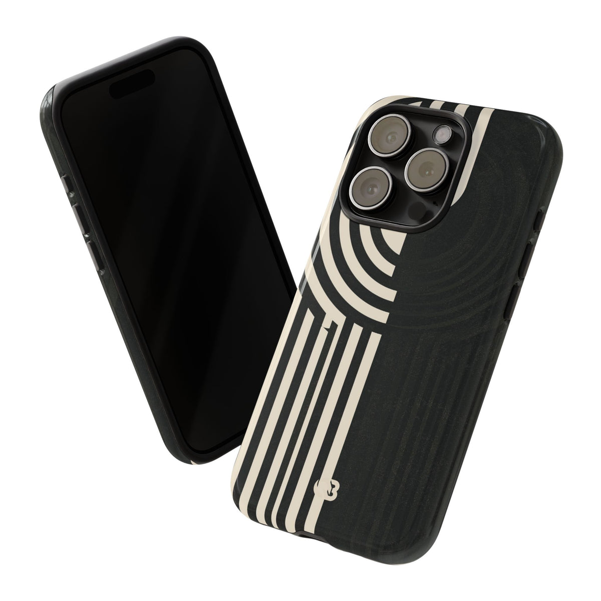 Beige Tough Phone Case for iPhone - Monolith Ivory Signal