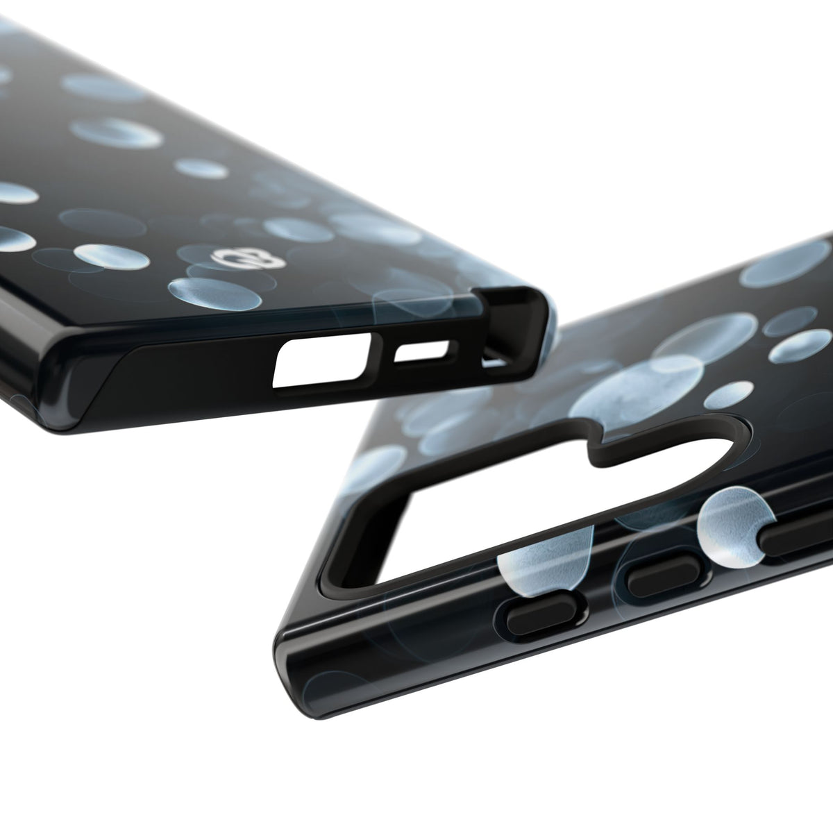Black Tough Phone Case for Samsung - Silver Orbit Glow