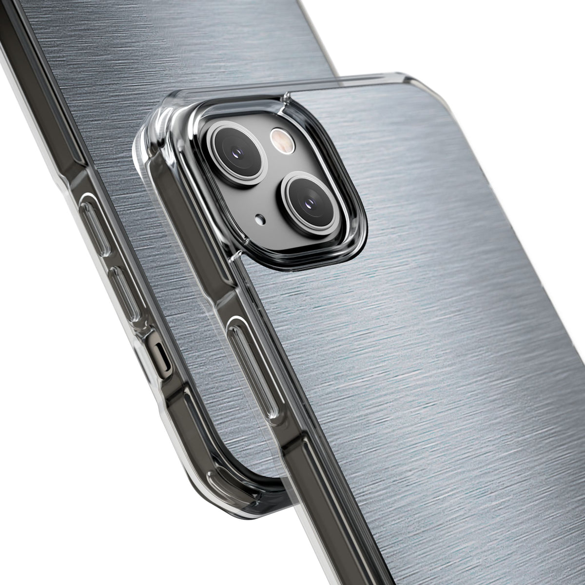 Silver Impact MagSafe Phone Case for iPhone - Satin Chrome Grain