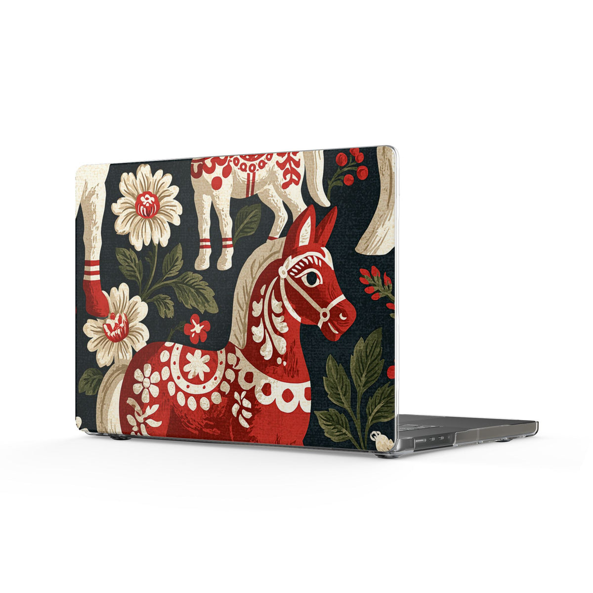 Nordic Dala Meadow · Clear Hard Case for MacBook · Red