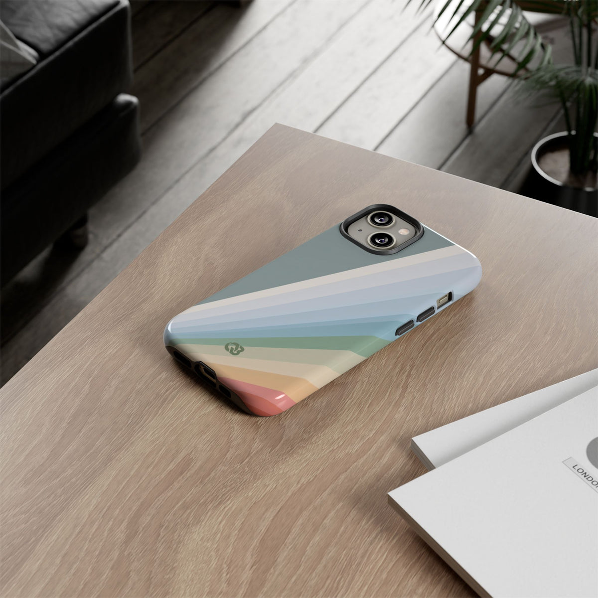 Green Tough Phone Case for iPhone - Sage Prism Beam